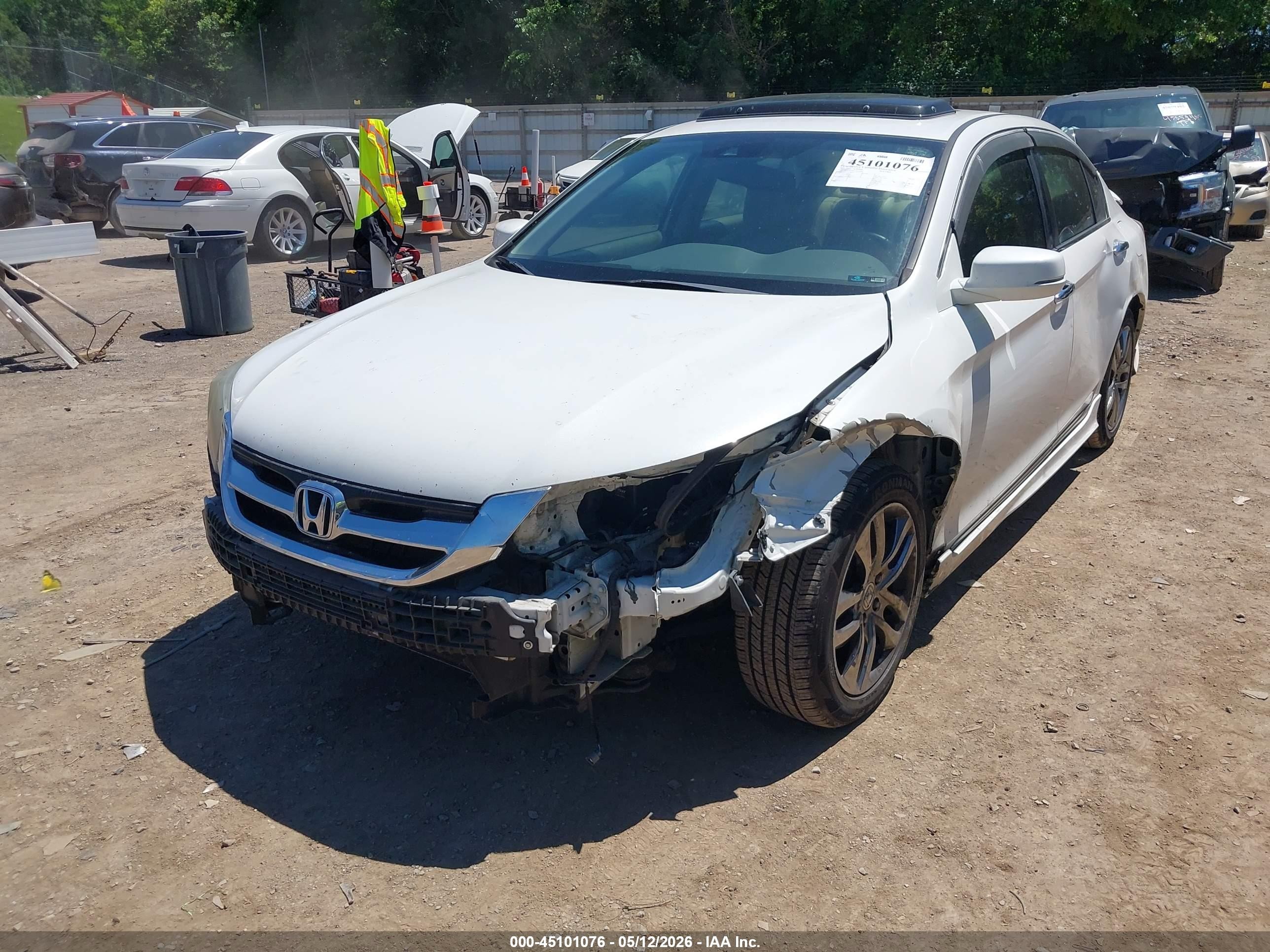 2015 Honda Accord Ex-l White vin: 1HGCR2F82FA053850