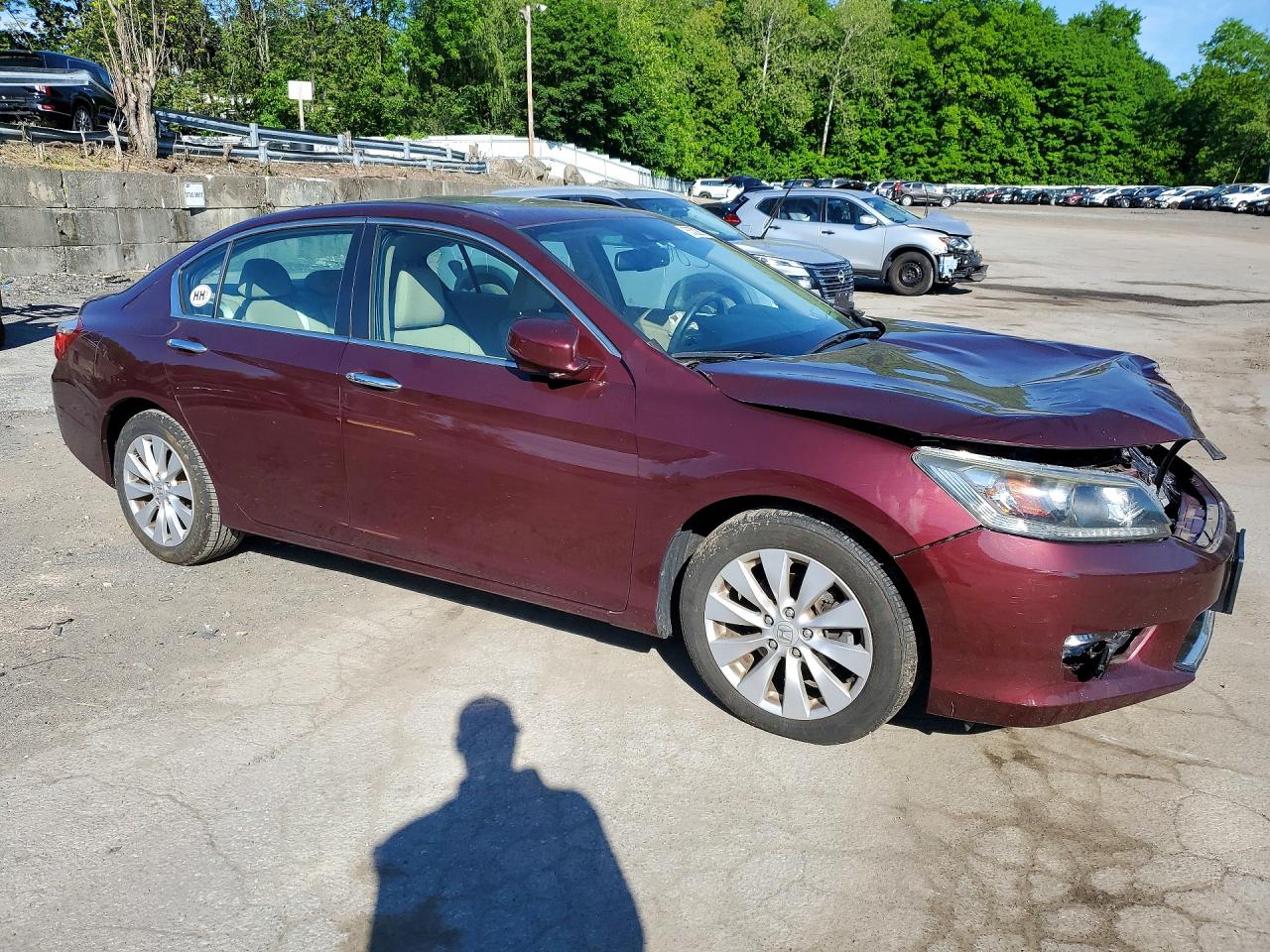 2015 Honda Accord Exl Burgundy vin: 1HGCR2F82FA234088
