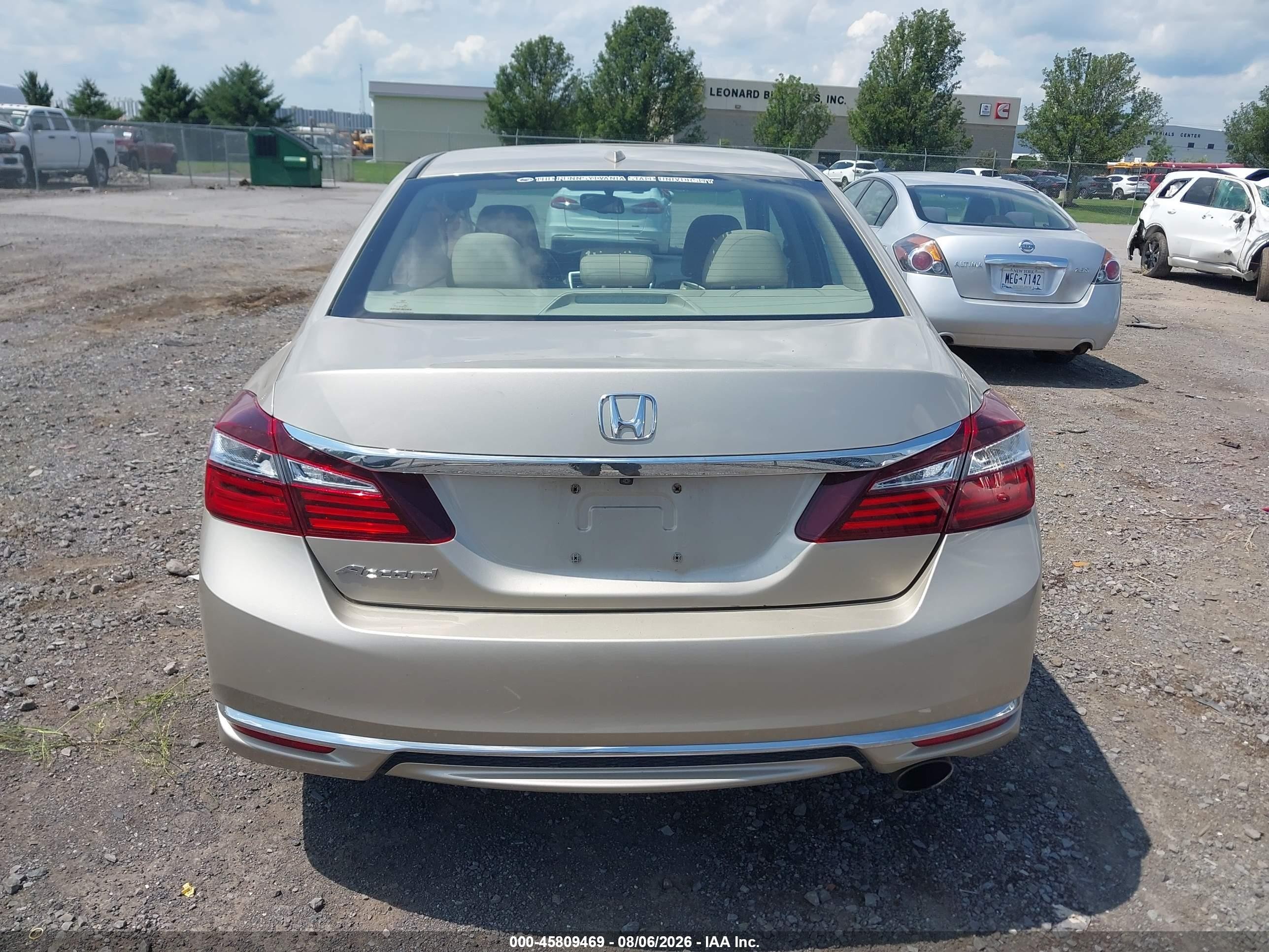 2016 Honda Accord Ex-l Желто-коричневый vin: 1HGCR2F82GA035589