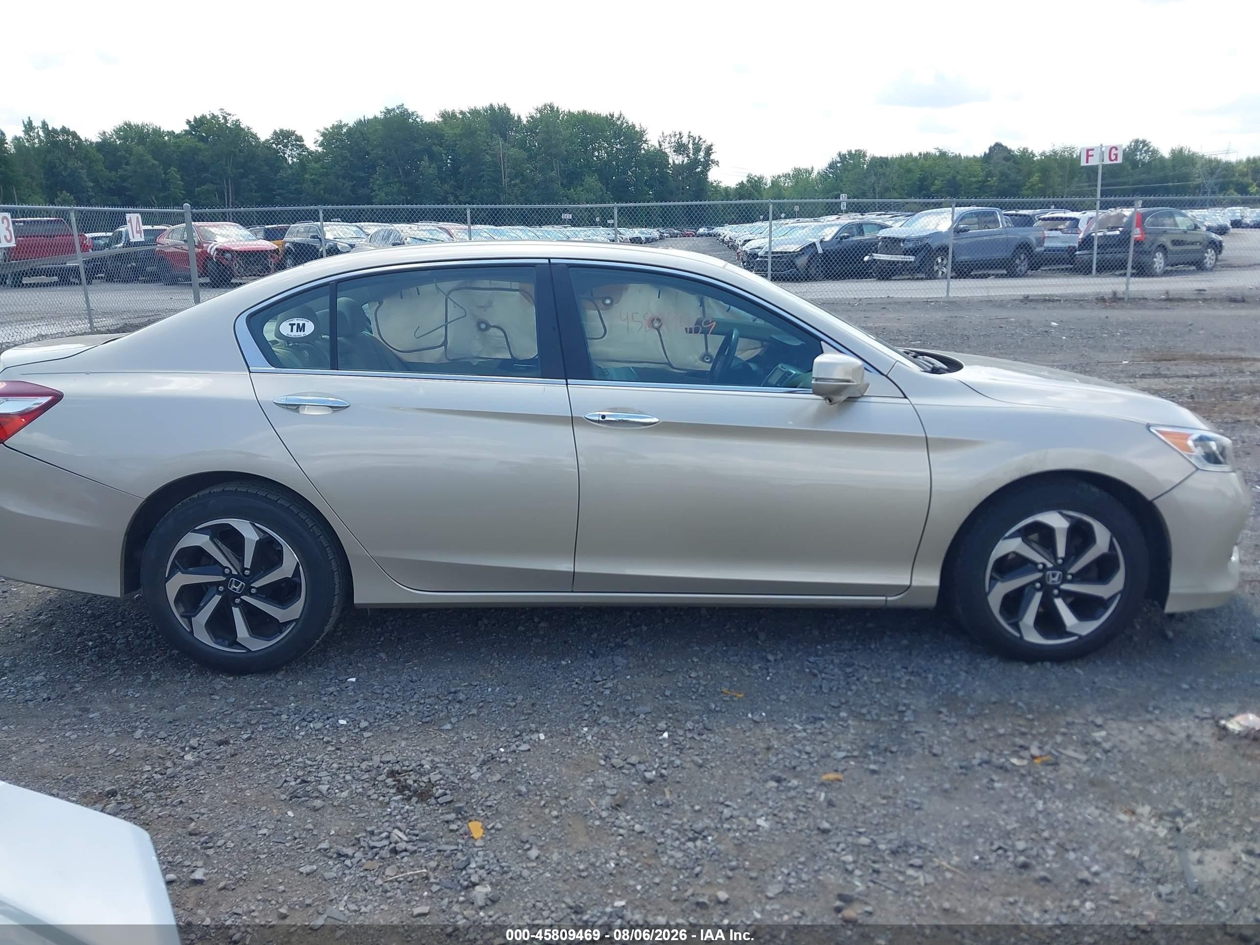 2016 Honda Accord Ex-l Желто-коричневый vin: 1HGCR2F82GA035589
