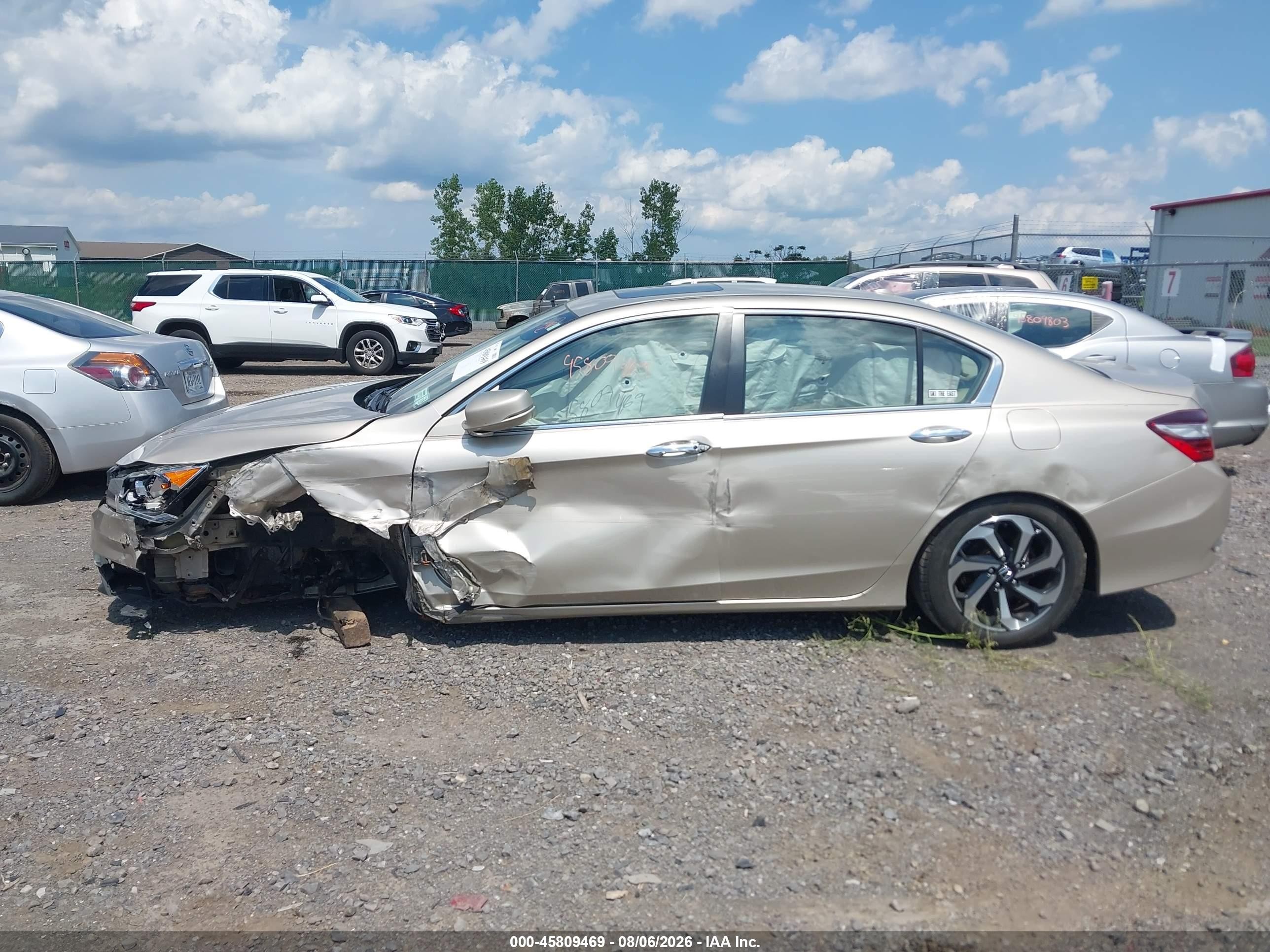 2016 Honda Accord Ex-l Желто-коричневый vin: 1HGCR2F82GA035589