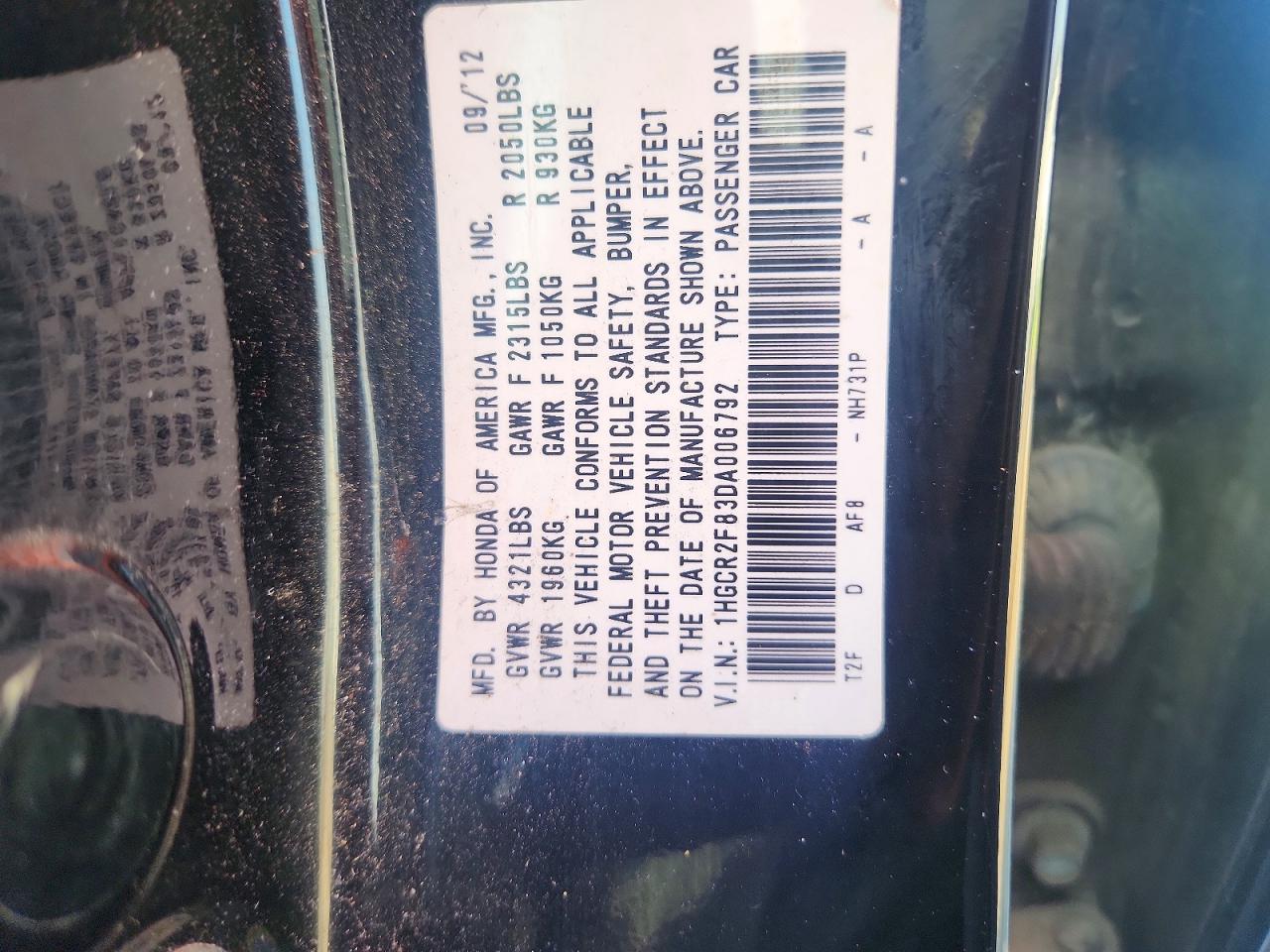 2013 Honda Accord Exl Black vin: 1HGCR2F83DA006792
