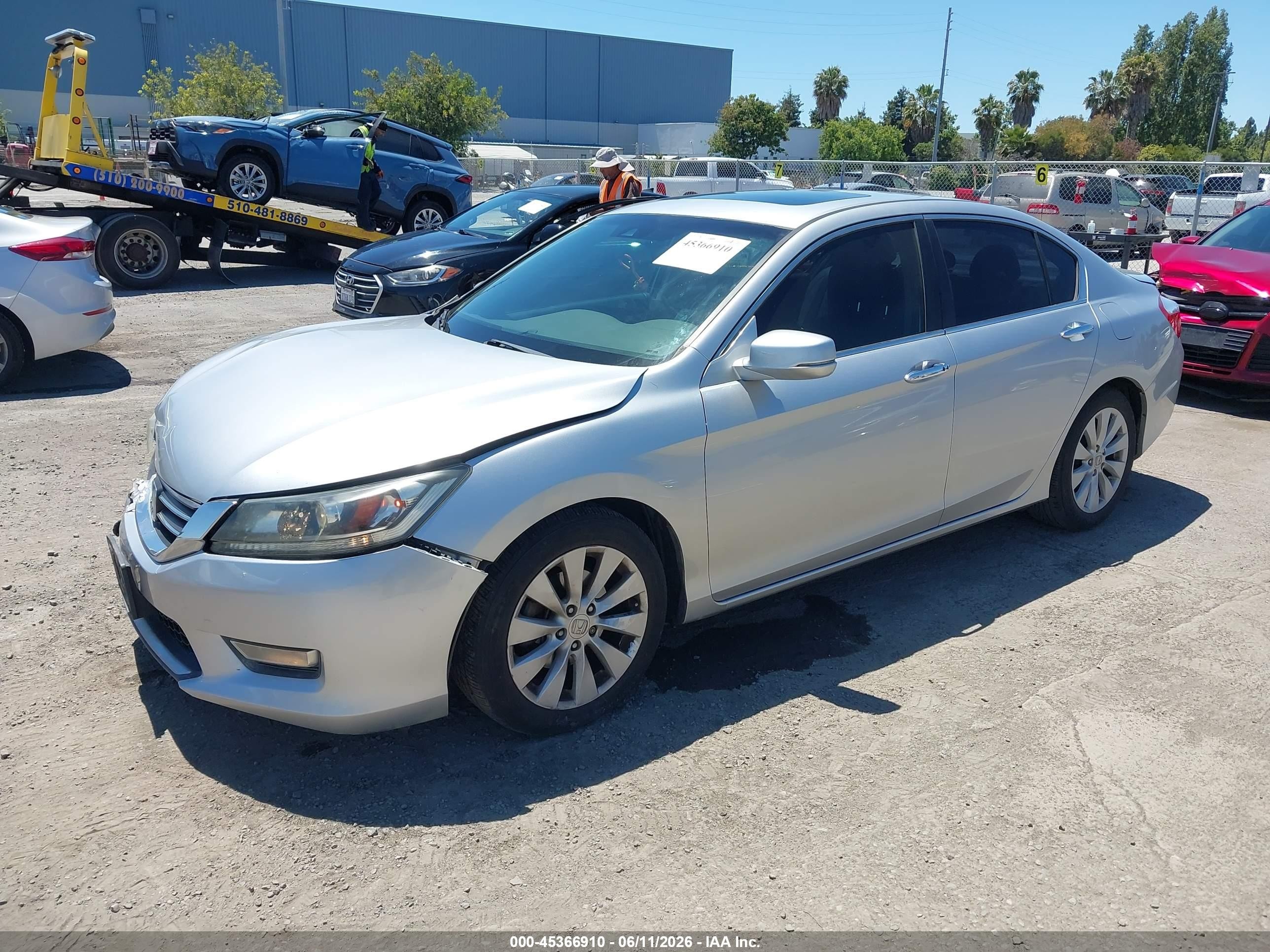 2013 Honda Accord Ex-l Silver vin: 1HGCR2F83DA009658