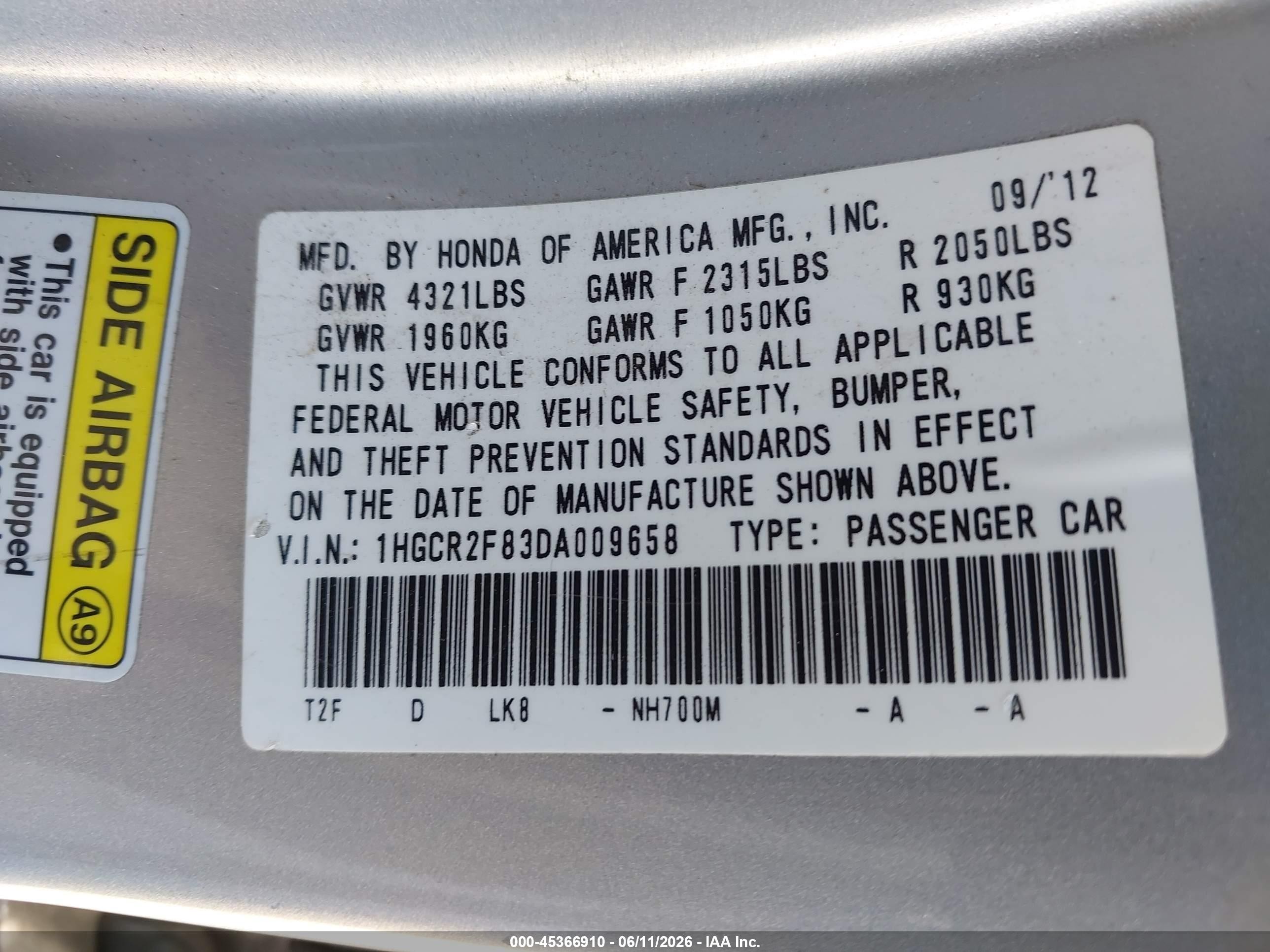 2013 Honda Accord Ex-l Silver vin: 1HGCR2F83DA009658