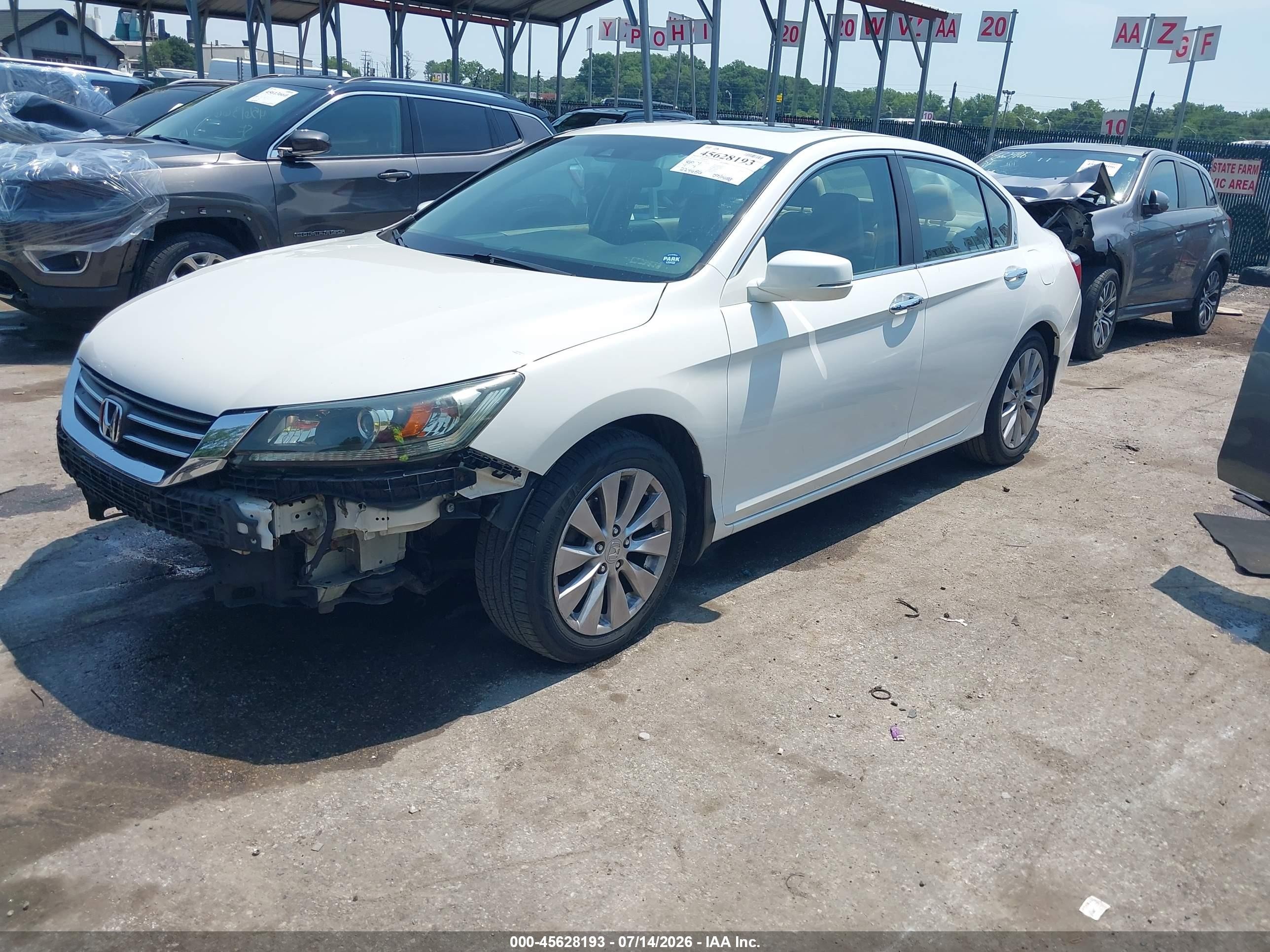 2013 Honda Accord Ex-l White vin: 1HGCR2F83DA018716