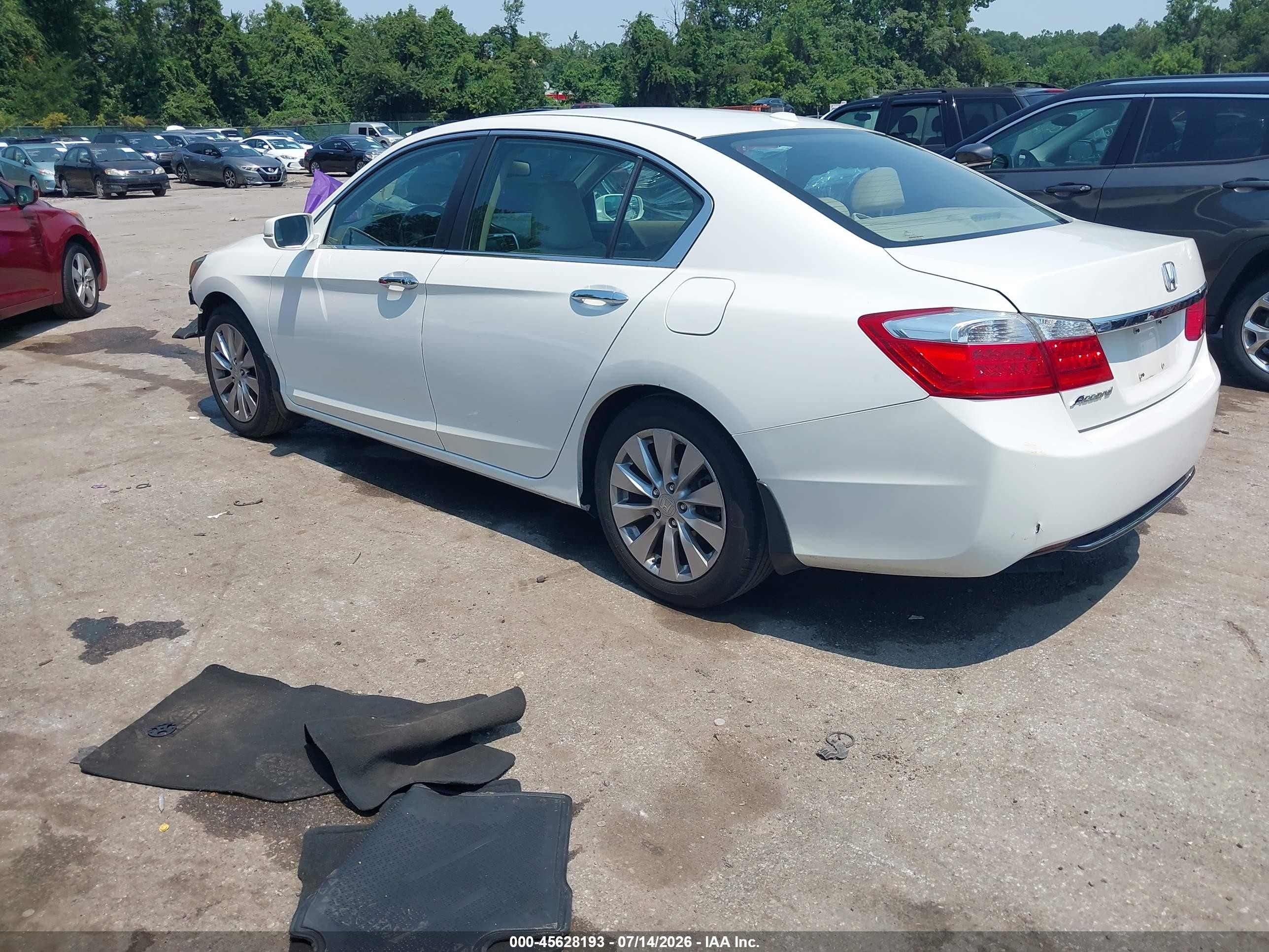 2013 Honda Accord Ex-l White vin: 1HGCR2F83DA018716