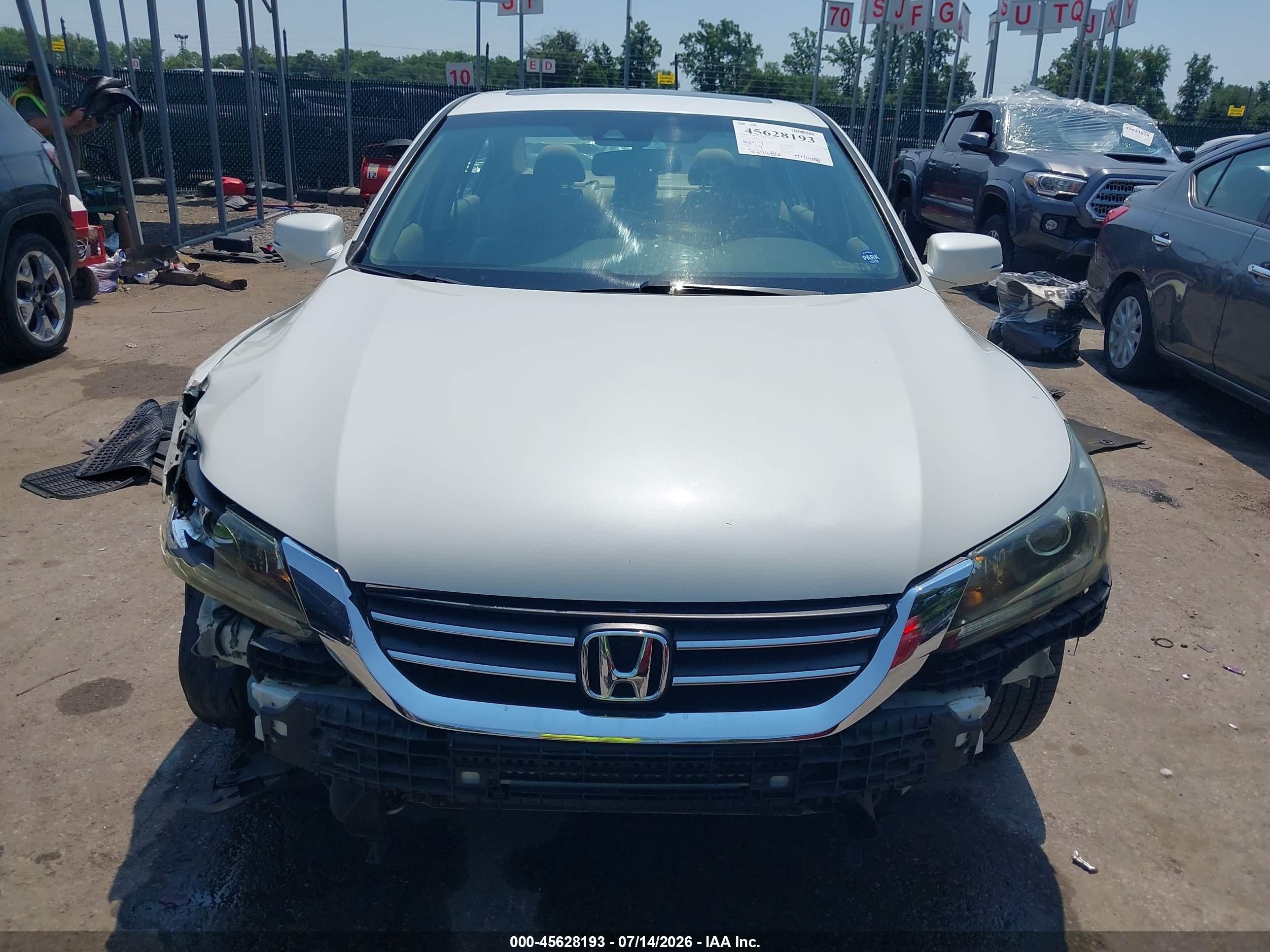2013 Honda Accord Ex-l White vin: 1HGCR2F83DA018716