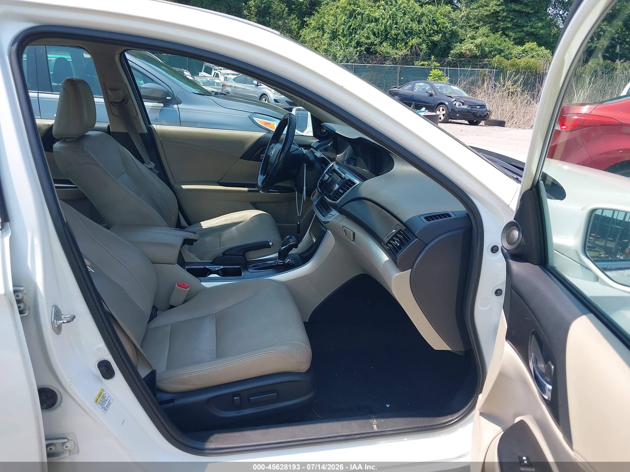 2013 Honda Accord Ex-l White vin: 1HGCR2F83DA018716