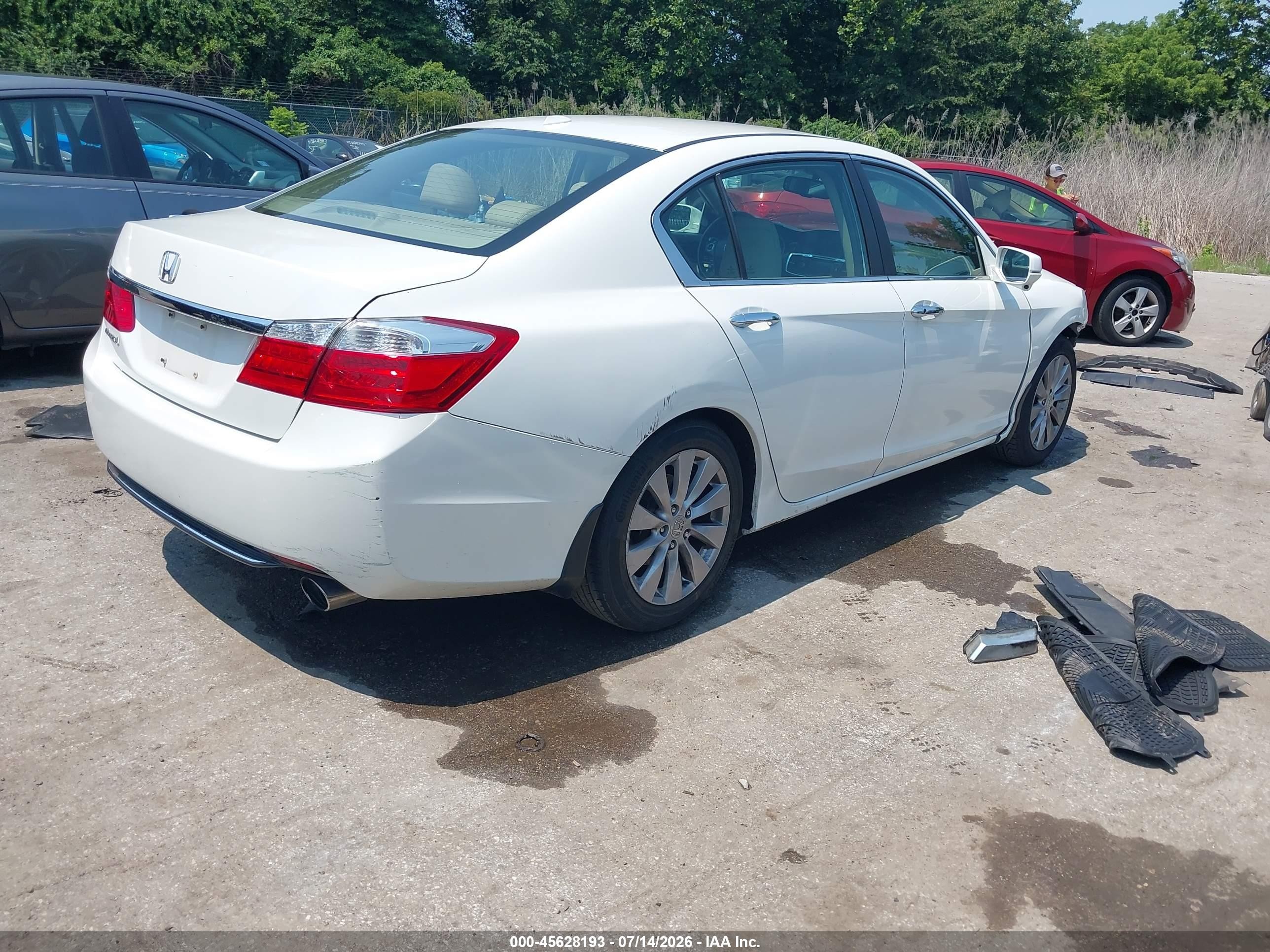 2013 Honda Accord Ex-l White vin: 1HGCR2F83DA018716
