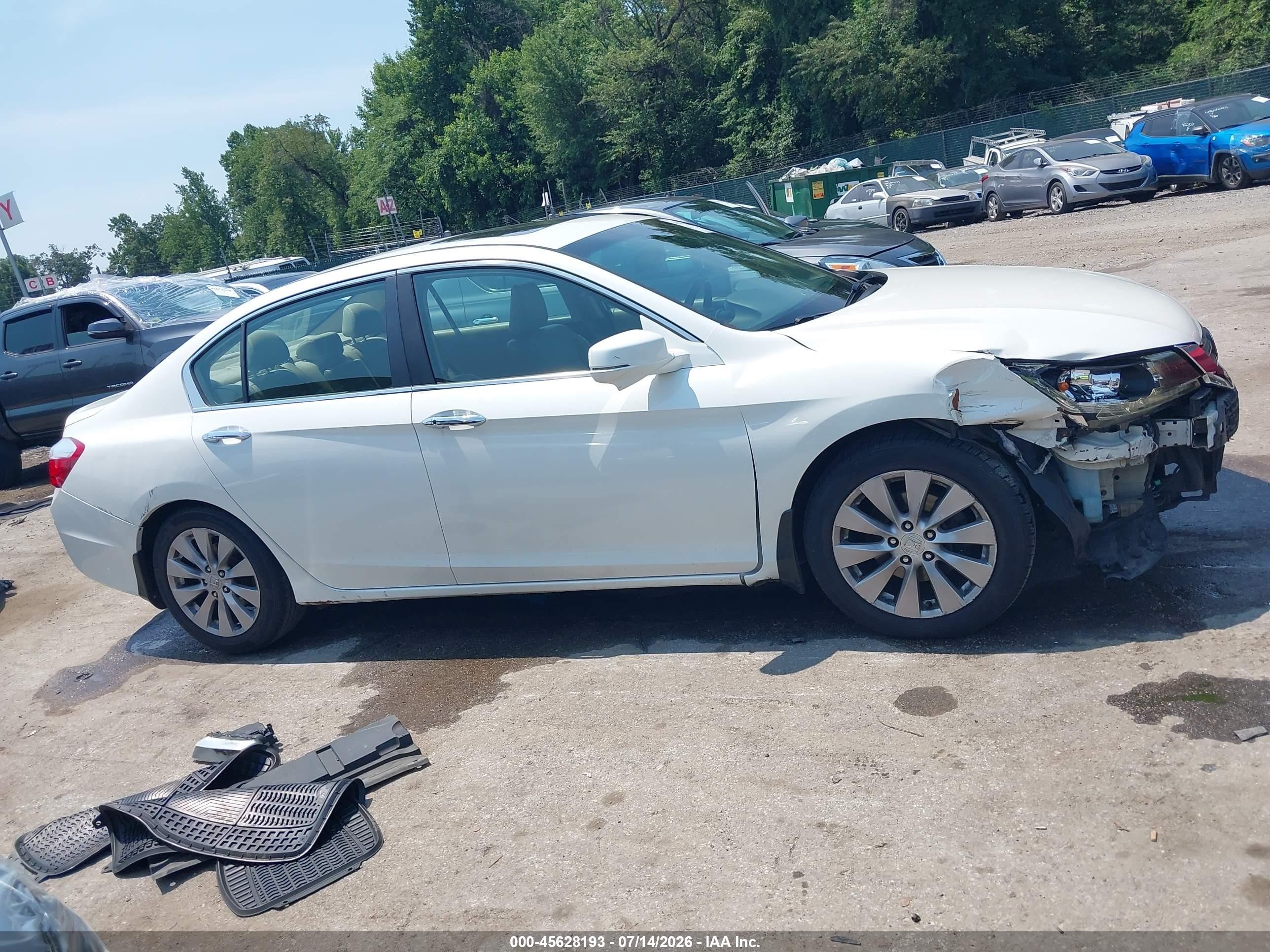 2013 Honda Accord Ex-l White vin: 1HGCR2F83DA018716