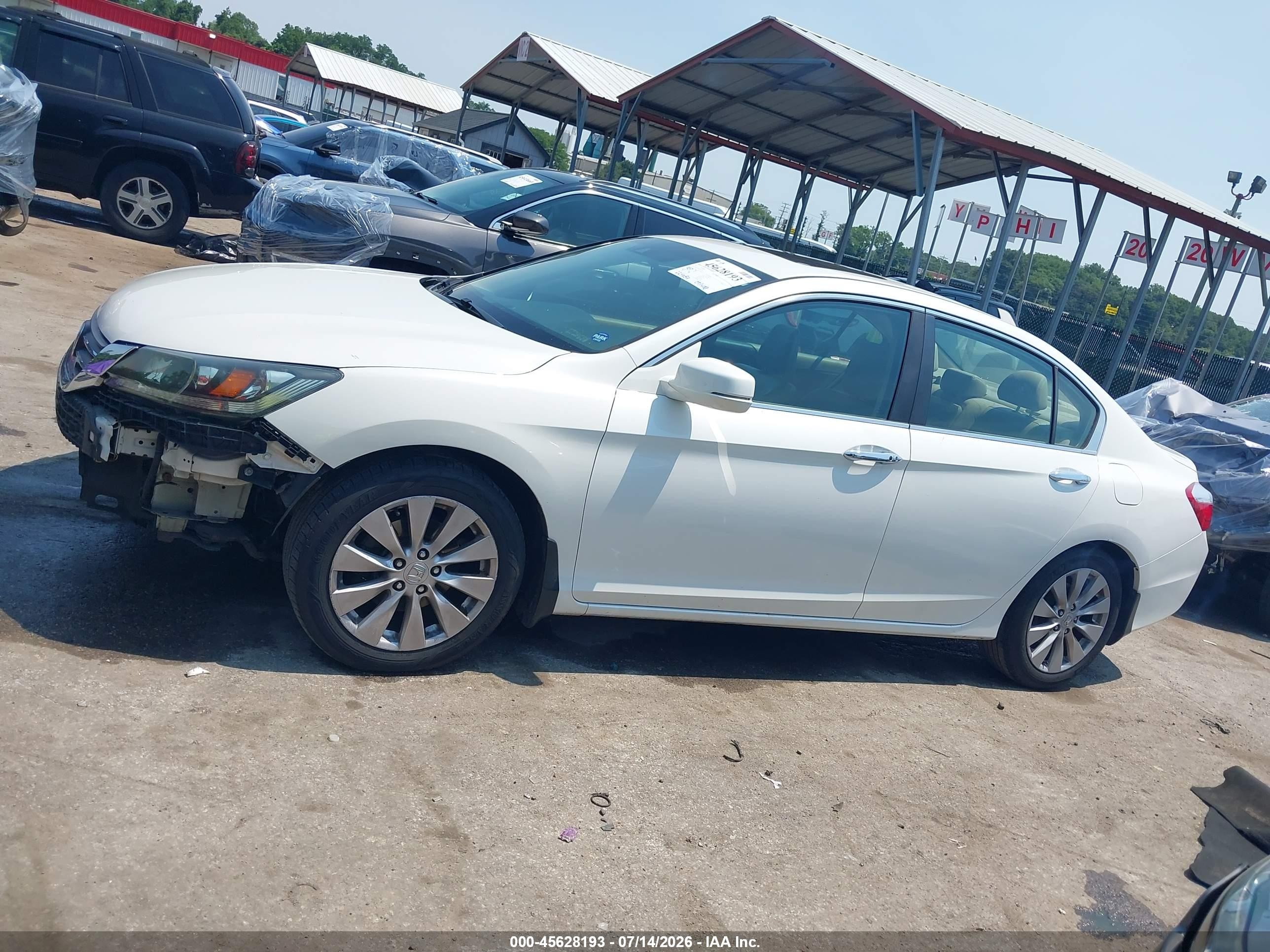 2013 Honda Accord Ex-l White vin: 1HGCR2F83DA018716