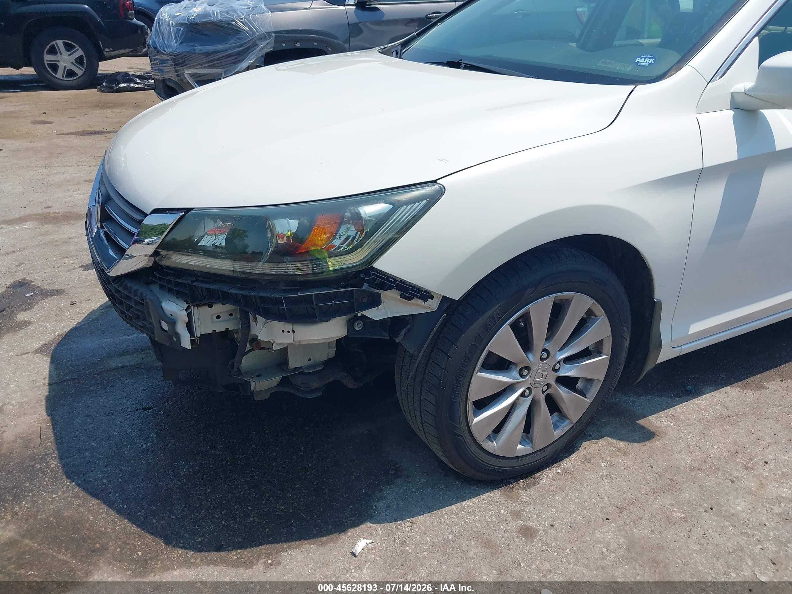 2013 Honda Accord Ex-l White vin: 1HGCR2F83DA018716