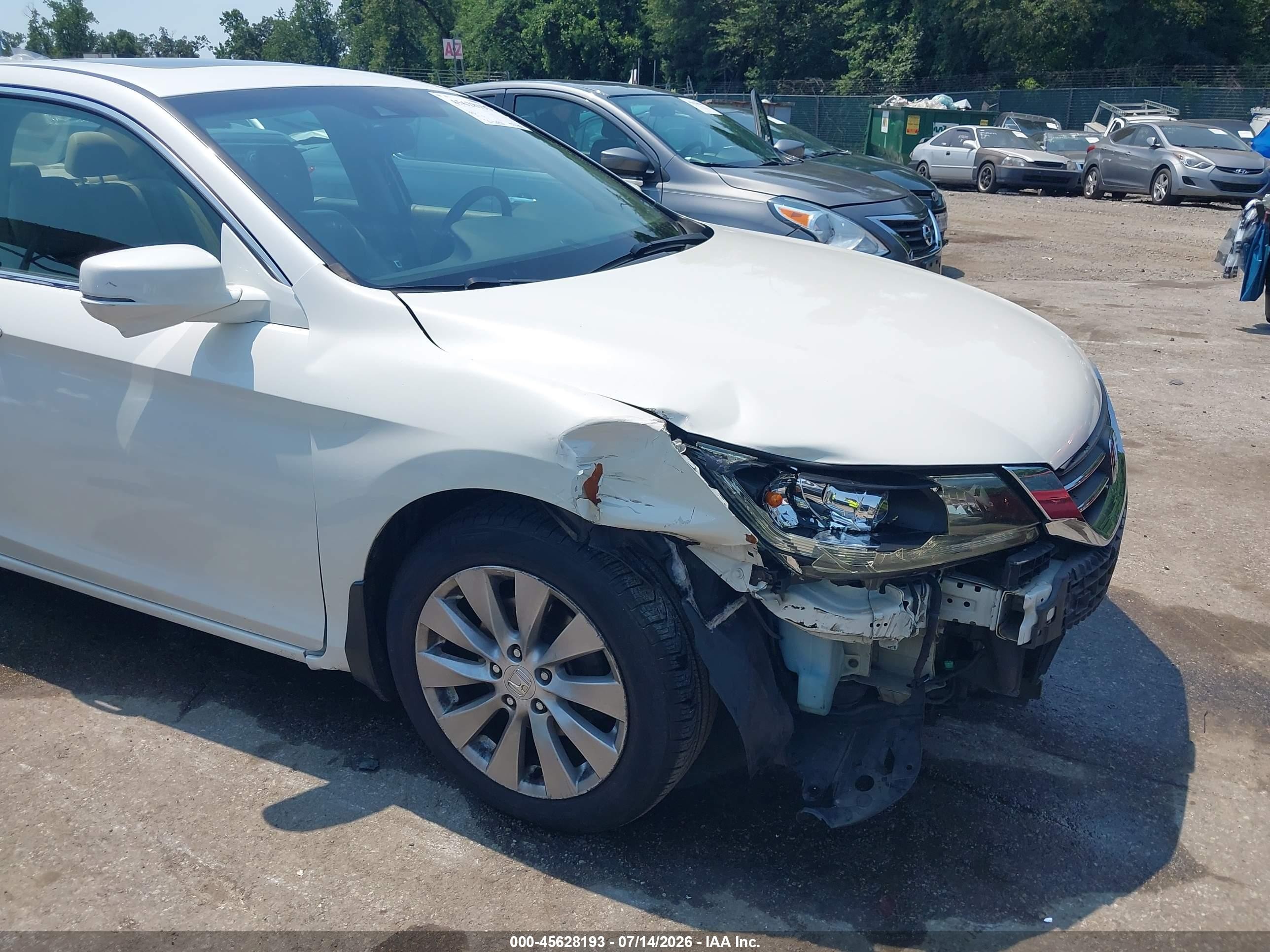 2013 Honda Accord Ex-l White vin: 1HGCR2F83DA018716