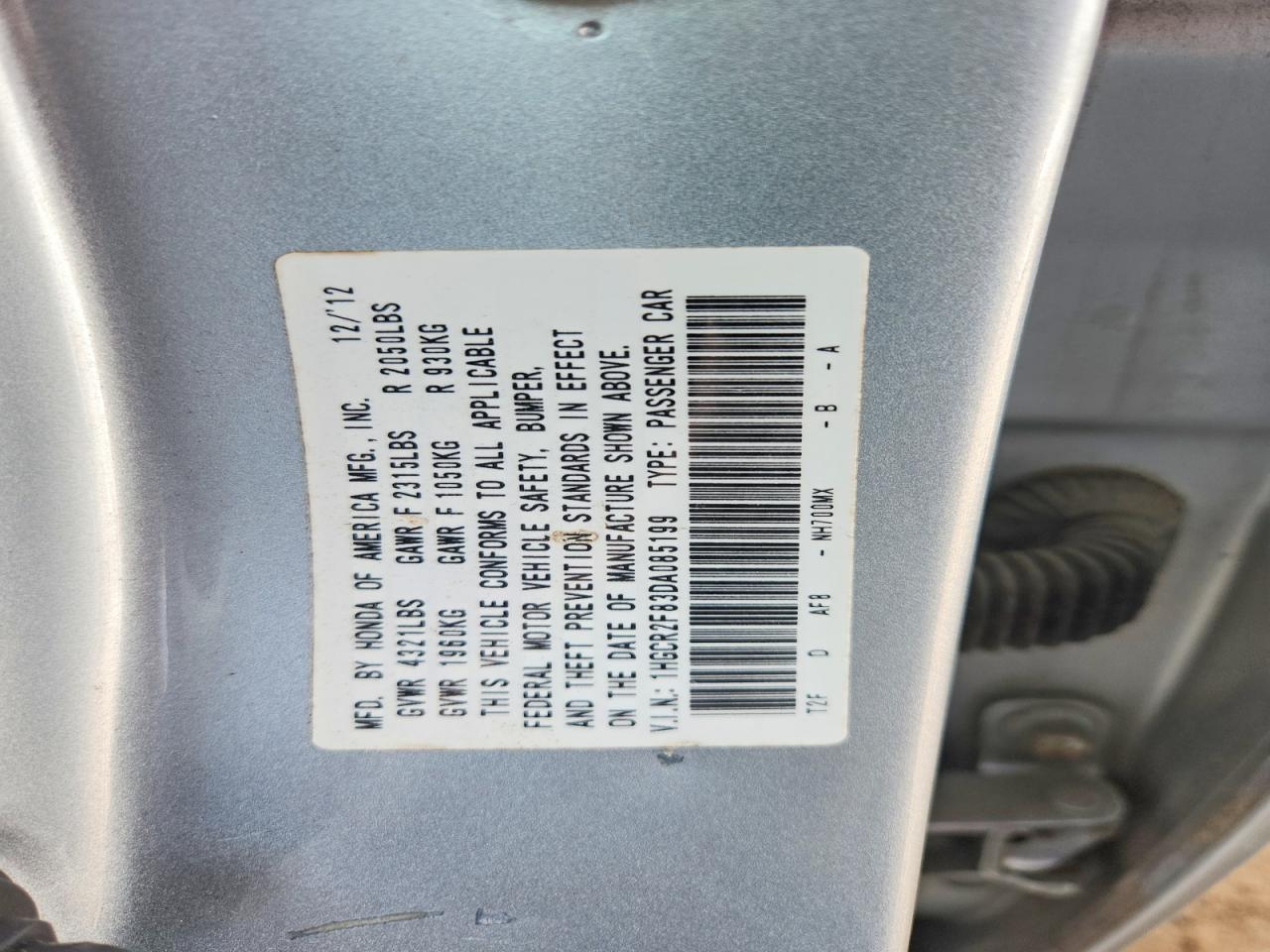 2013 Honda Accord Exl Silver vin: 1HGCR2F83DA085199