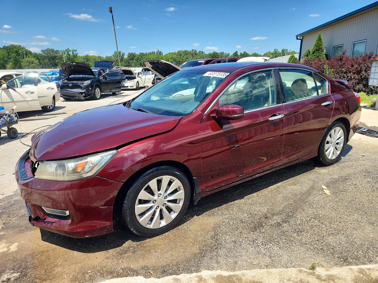 2013 Honda Accord Exl Бордовый vin: 1HGCR2F83DA107203
