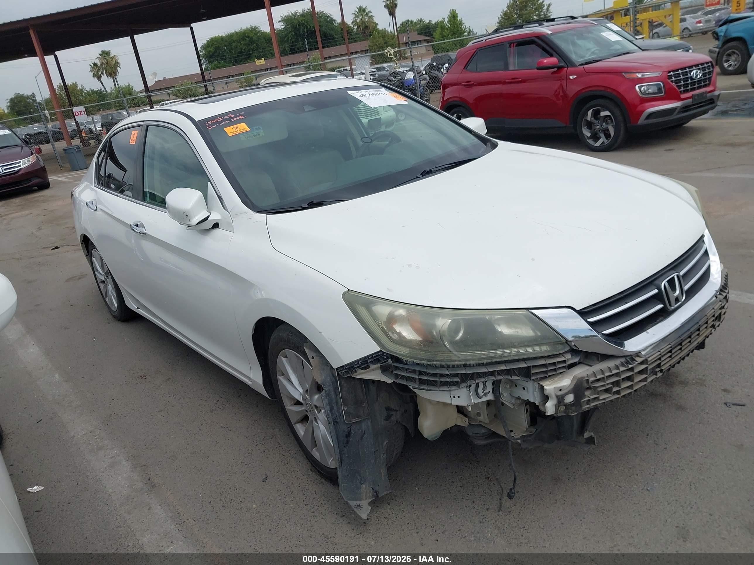2013 Honda Accord Ex-l White vin: 1HGCR2F83DA115155