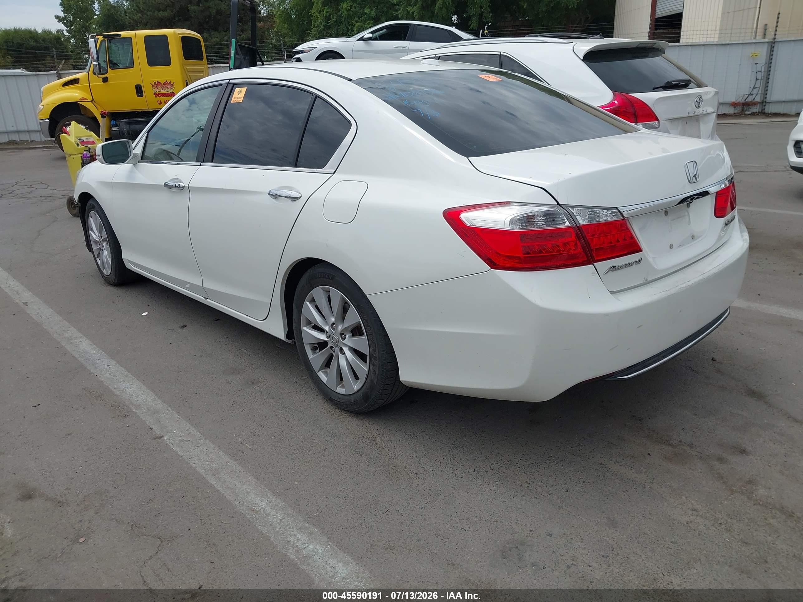 2013 Honda Accord Ex-l White vin: 1HGCR2F83DA115155