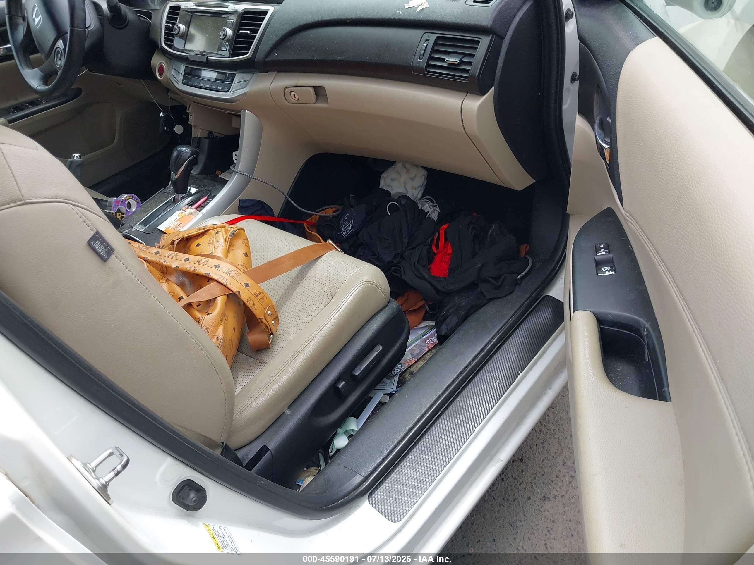 2013 Honda Accord Ex-l White vin: 1HGCR2F83DA115155