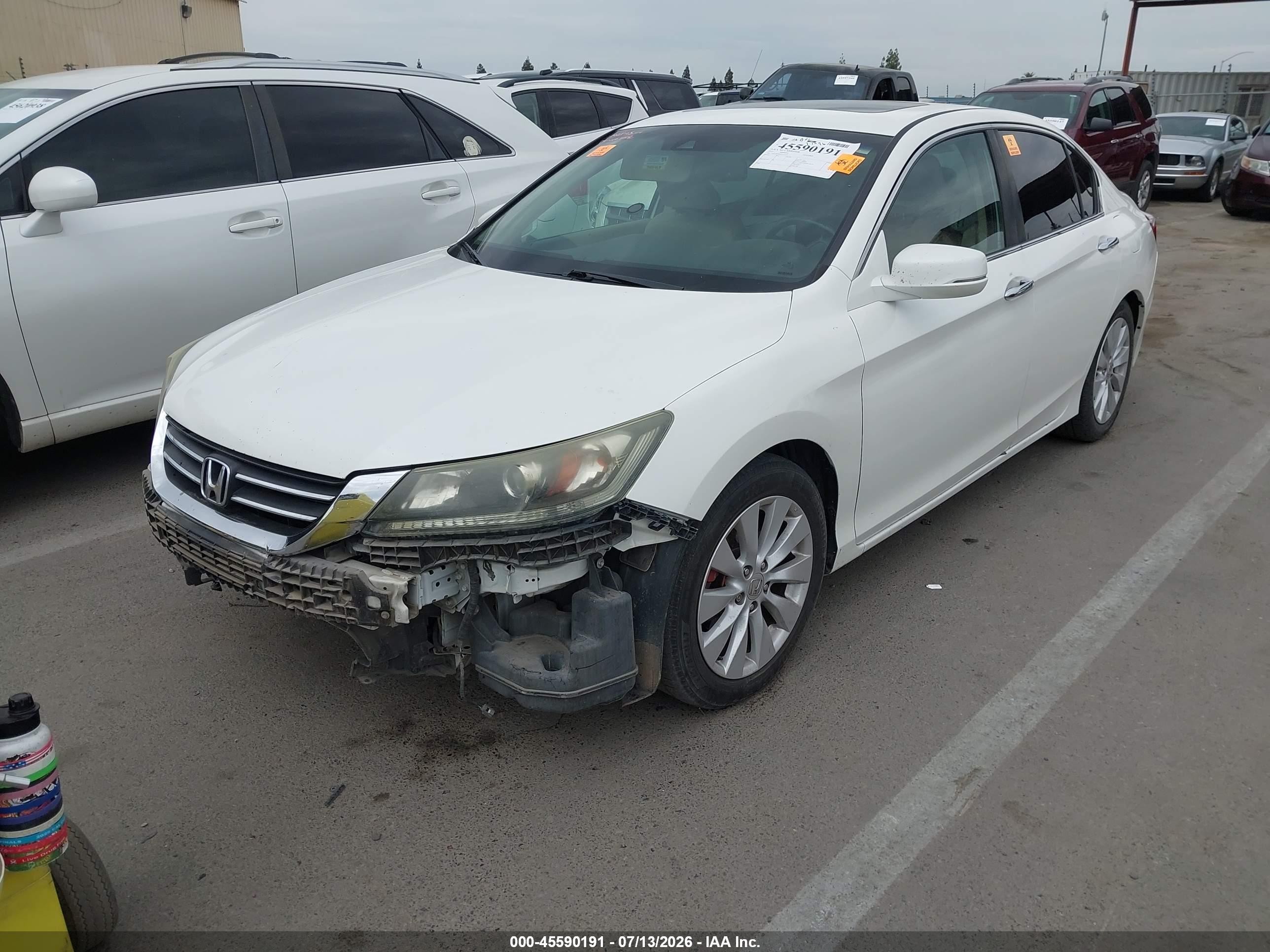 2013 Honda Accord Ex-l White vin: 1HGCR2F83DA115155