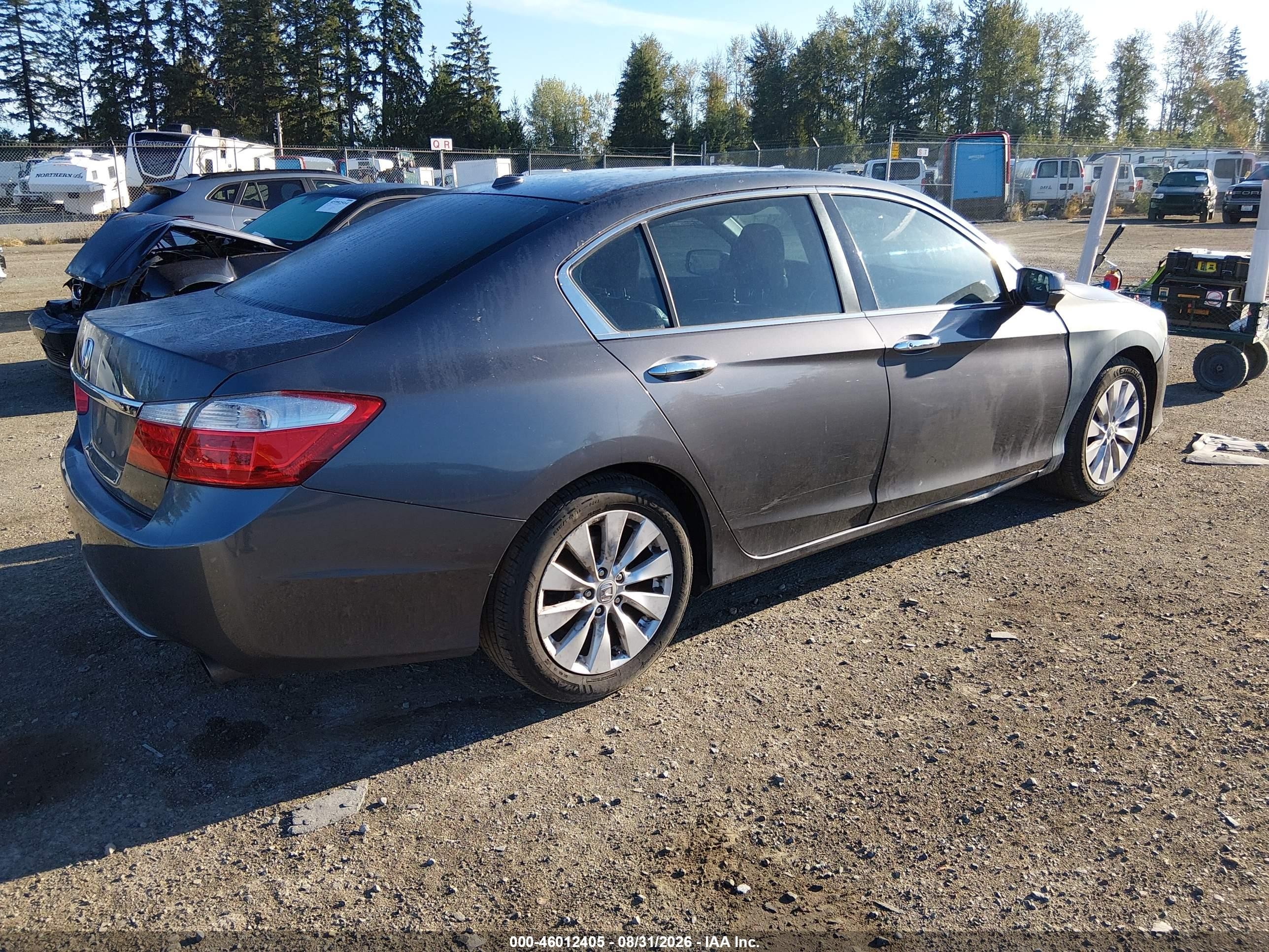 2013 Honda Accord Sdn Ex-l Gray vin: 1HGCR2F83DA158670