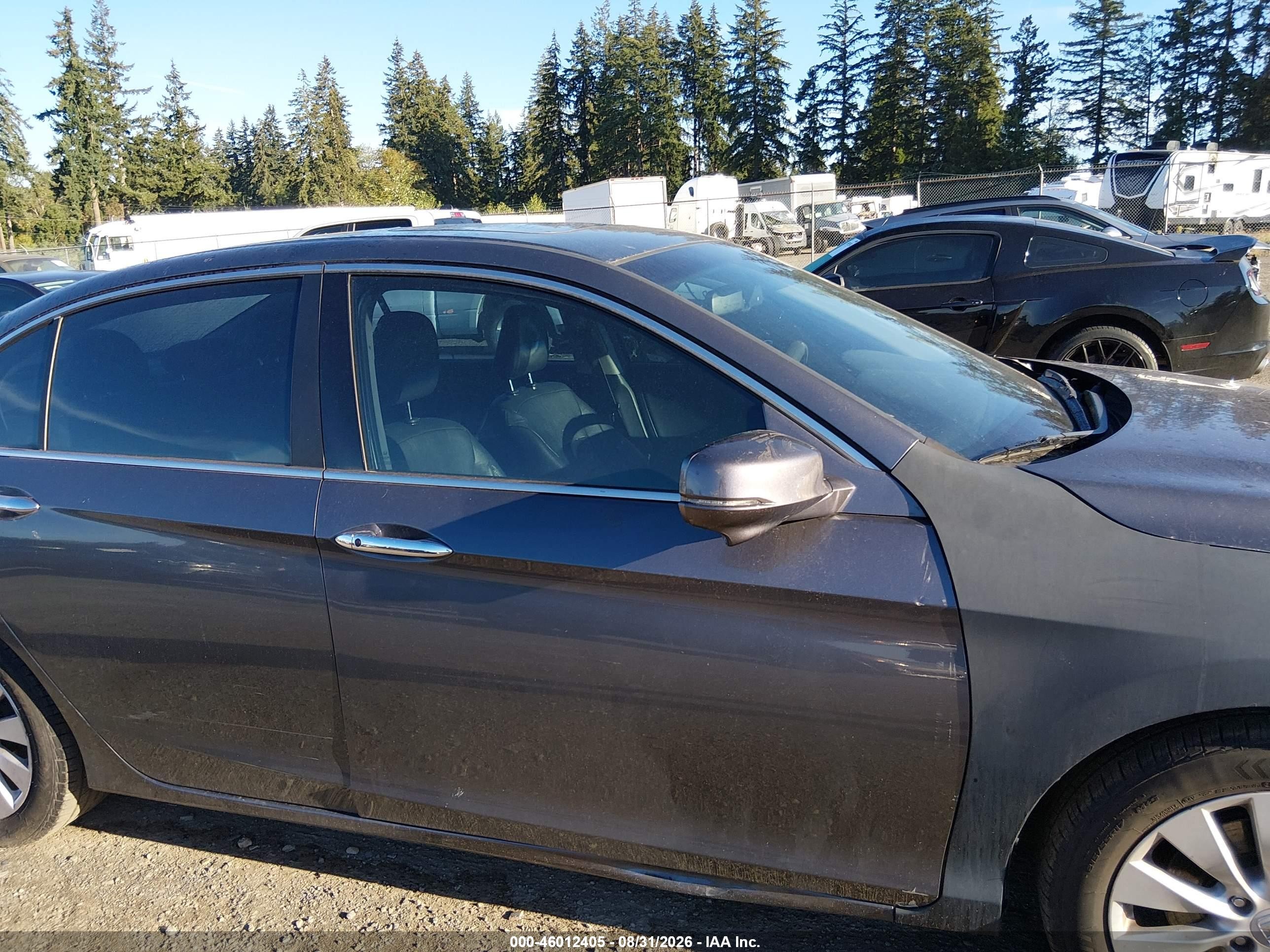2013 Honda Accord Sdn Ex-l Gray vin: 1HGCR2F83DA158670