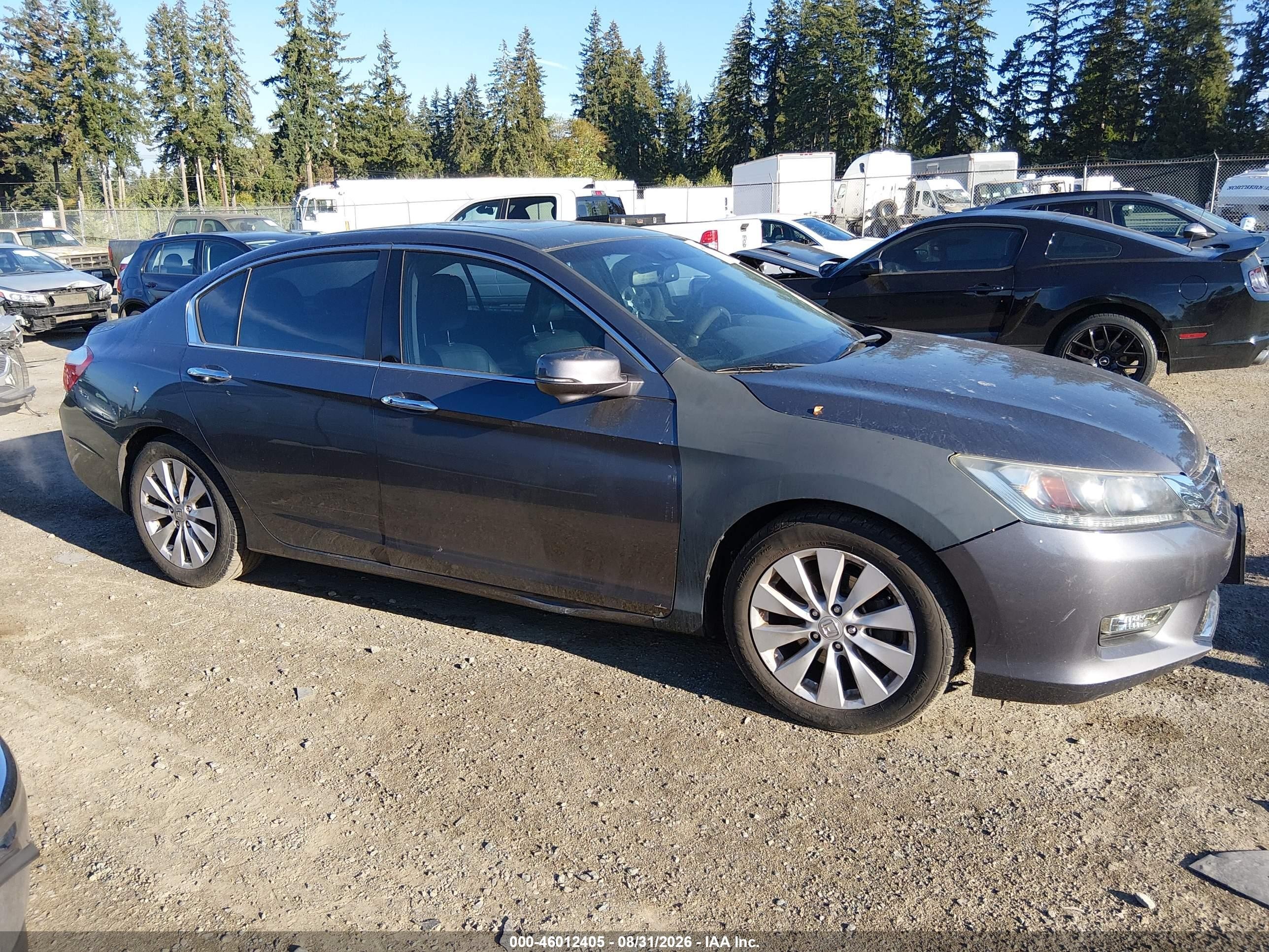2013 Honda Accord Sdn Ex-l Gray vin: 1HGCR2F83DA158670