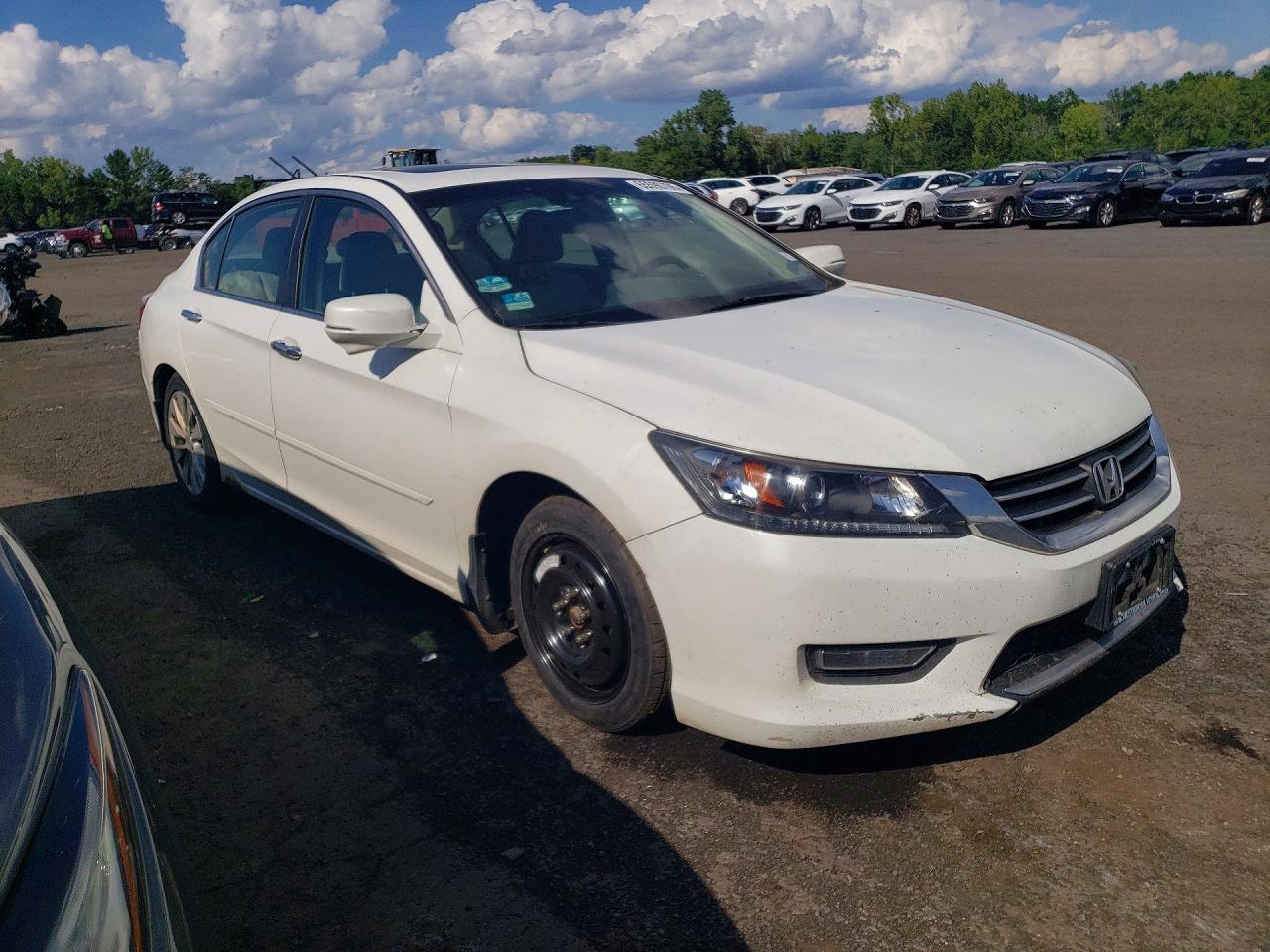 2013 Honda Accord Exl White vin: 1HGCR2F83DA173895