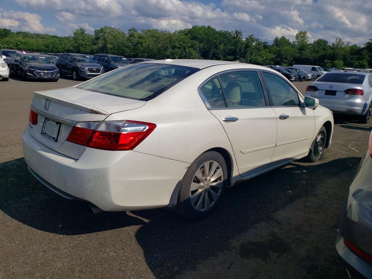 2013 Honda Accord Exl White vin: 1HGCR2F83DA173895