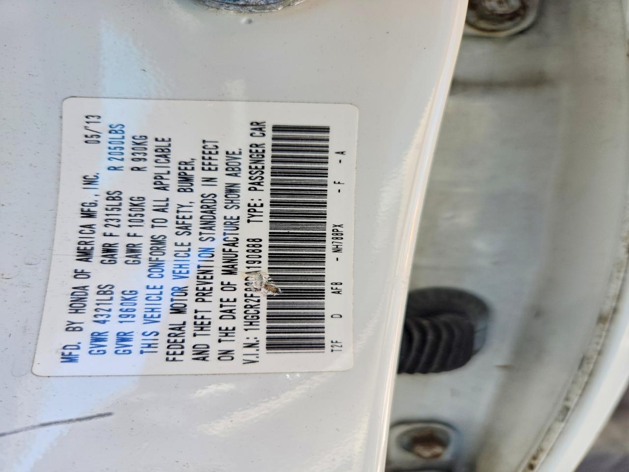 2013 Honda Accord Exl White vin: 1HGCR2F83DA190888