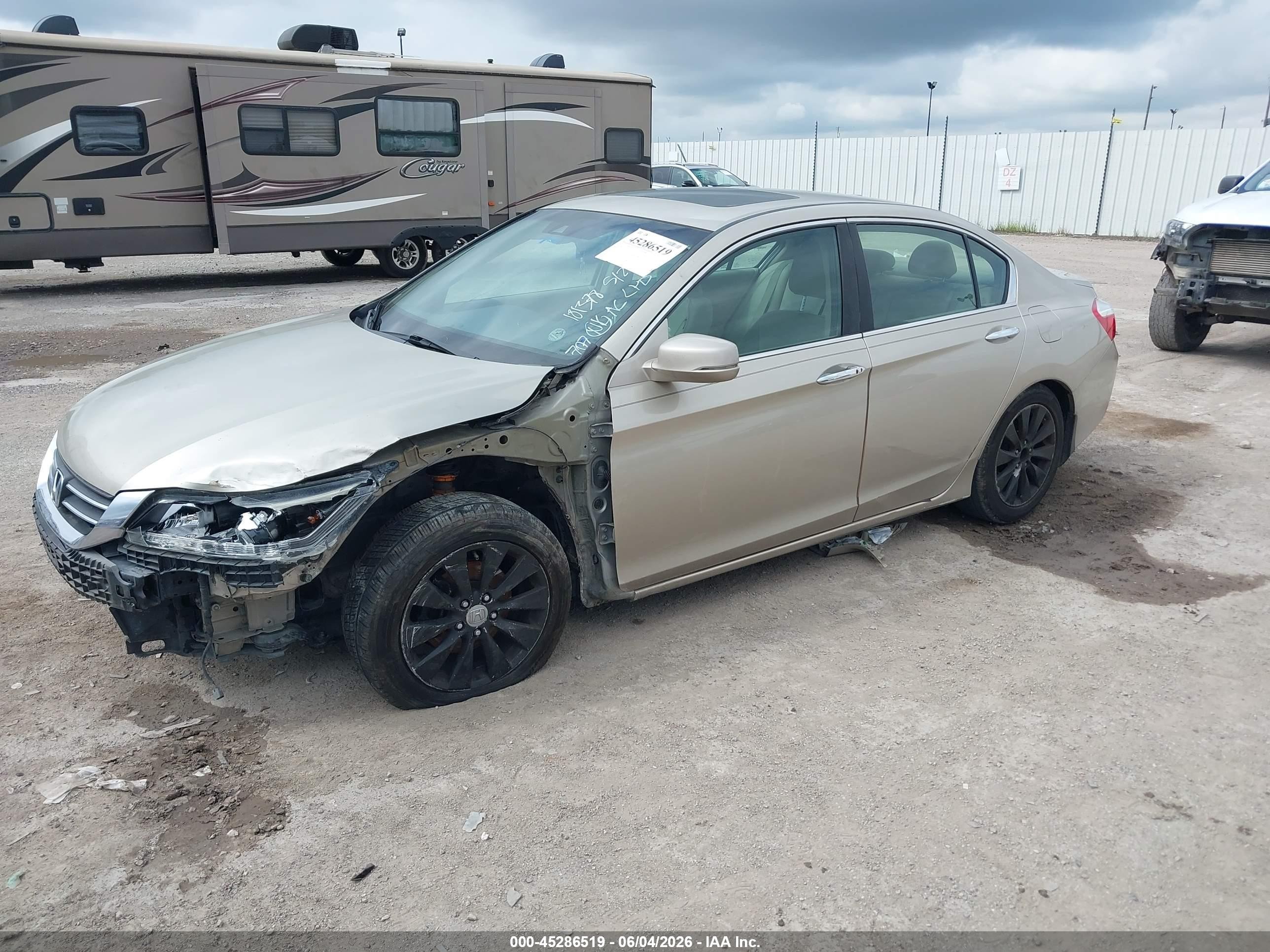 2013 Honda Accord Ex-l Бежевый vin: 1HGCR2F83DA198750