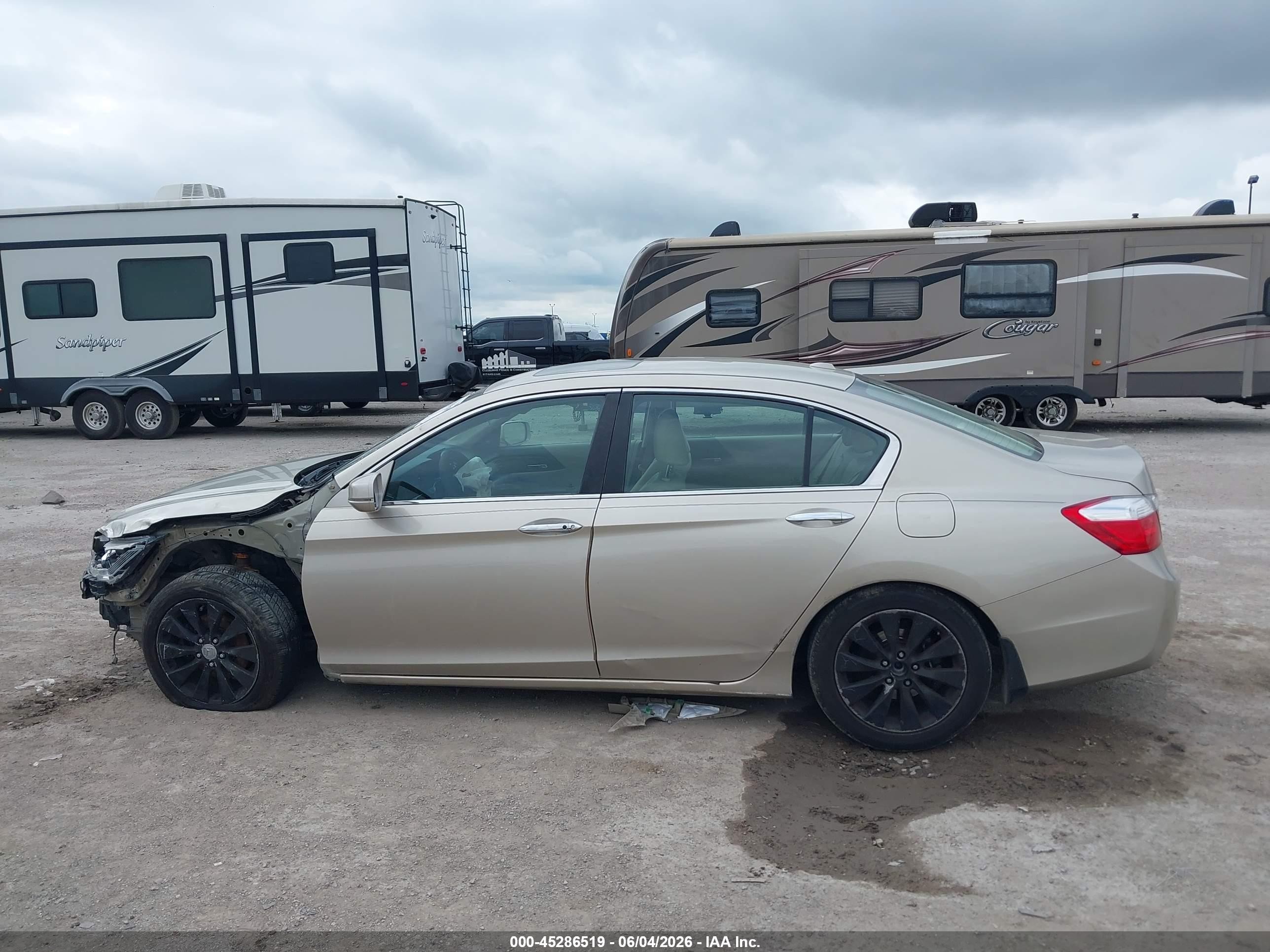 2013 Honda Accord Ex-l Бежевый vin: 1HGCR2F83DA198750