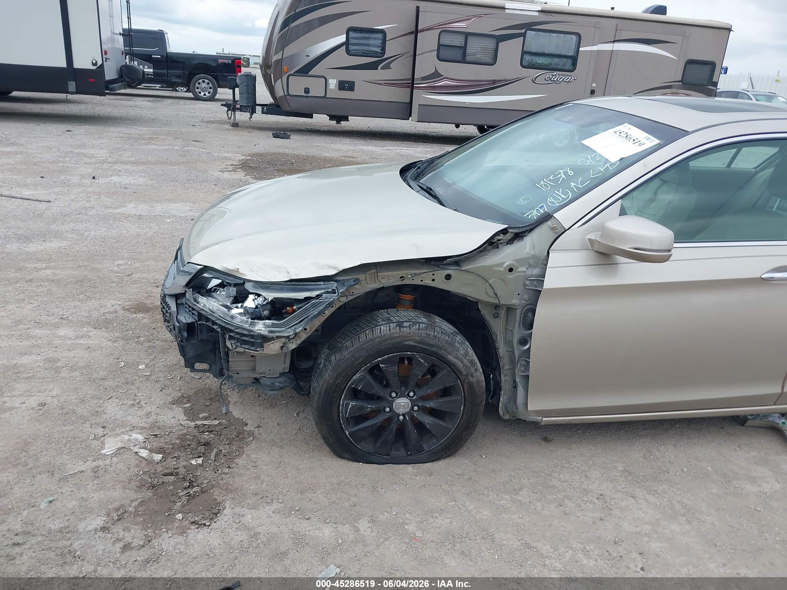 2013 Honda Accord Ex-l Бежевый vin: 1HGCR2F83DA198750