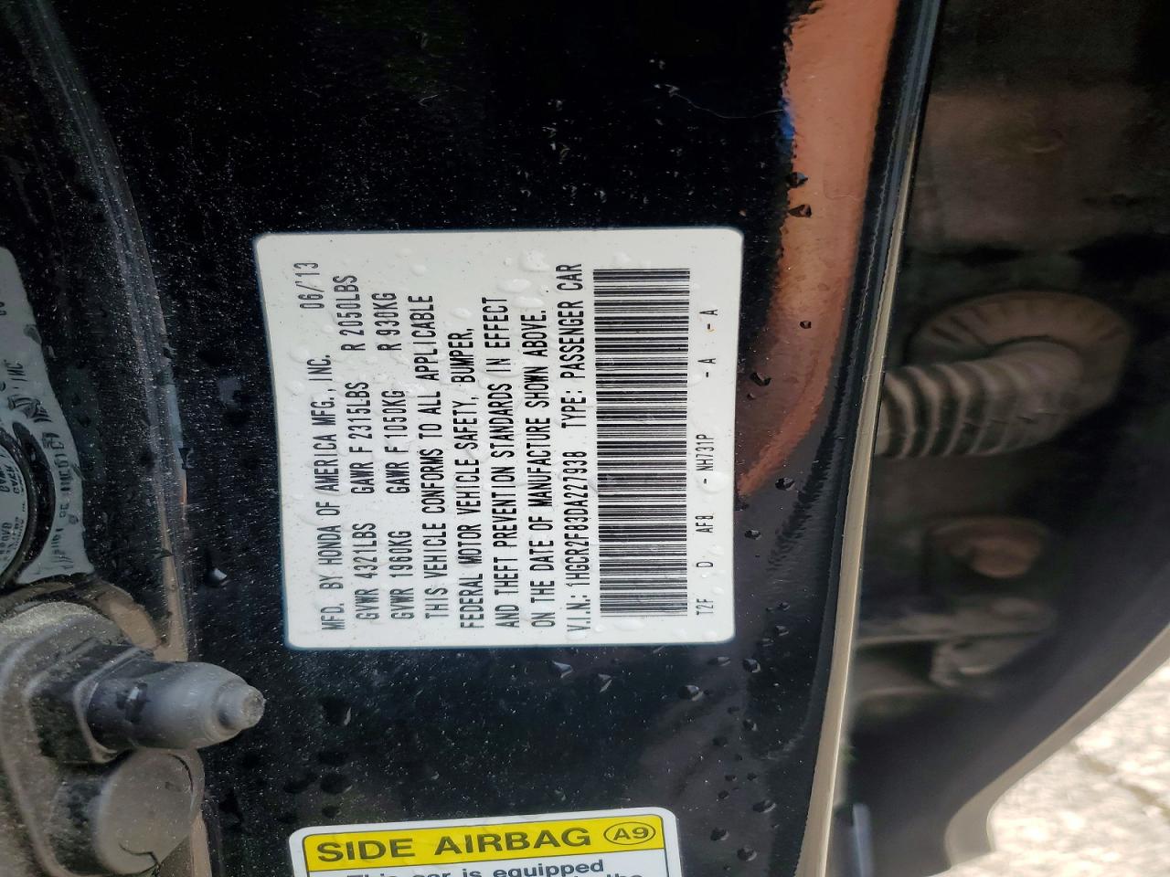2013 Honda Accord Exl Черный vin: 1HGCR2F83DA227938