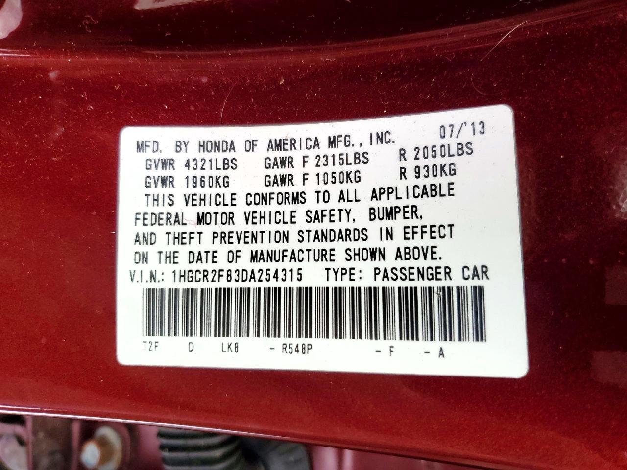 2013 Honda Accord Exl Maroon vin: 1HGCR2F83DA254315