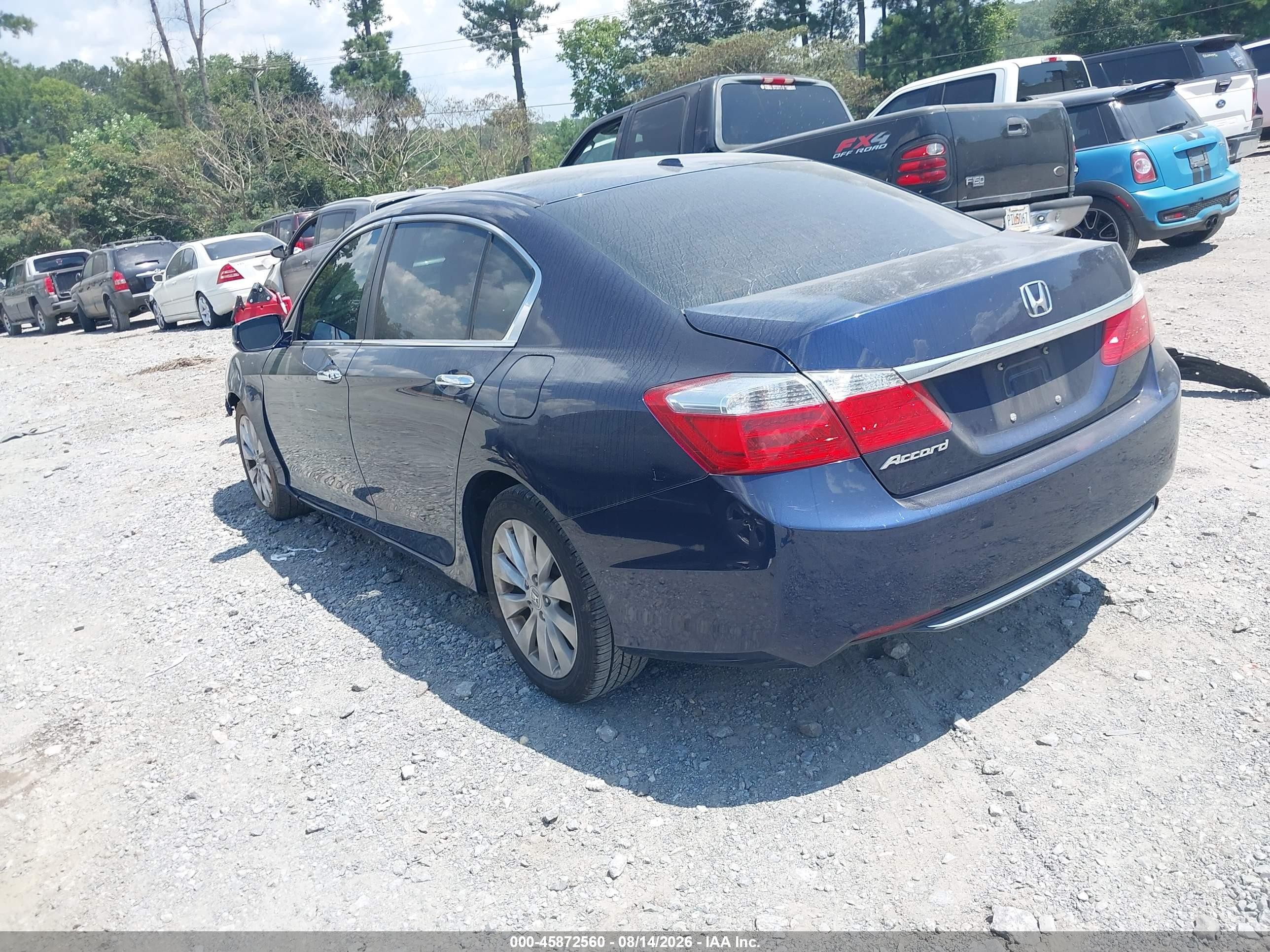 2013 Honda Accord Ex-l Blue vin: 1HGCR2F83DA273849