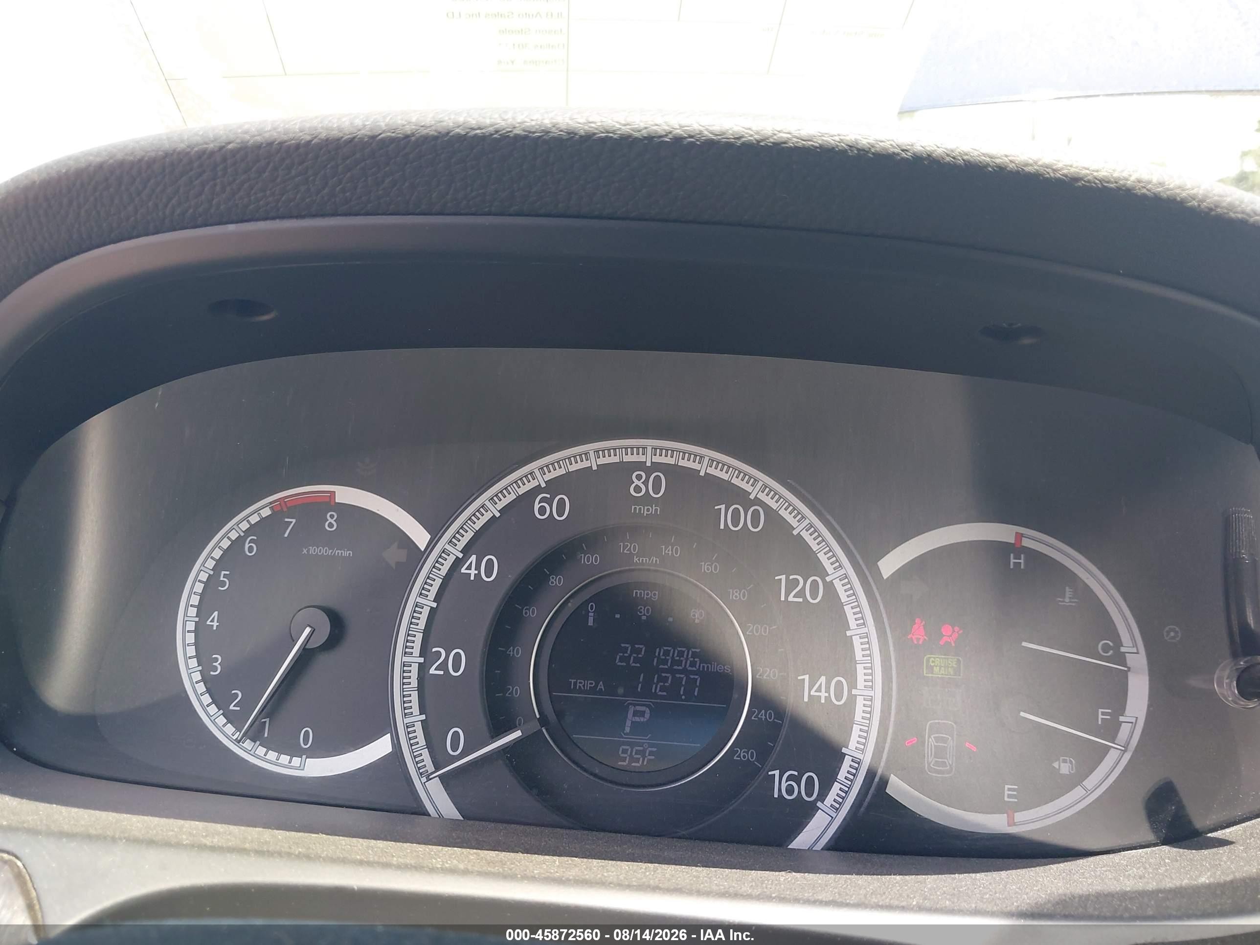 2013 Honda Accord Ex-l Blue vin: 1HGCR2F83DA273849