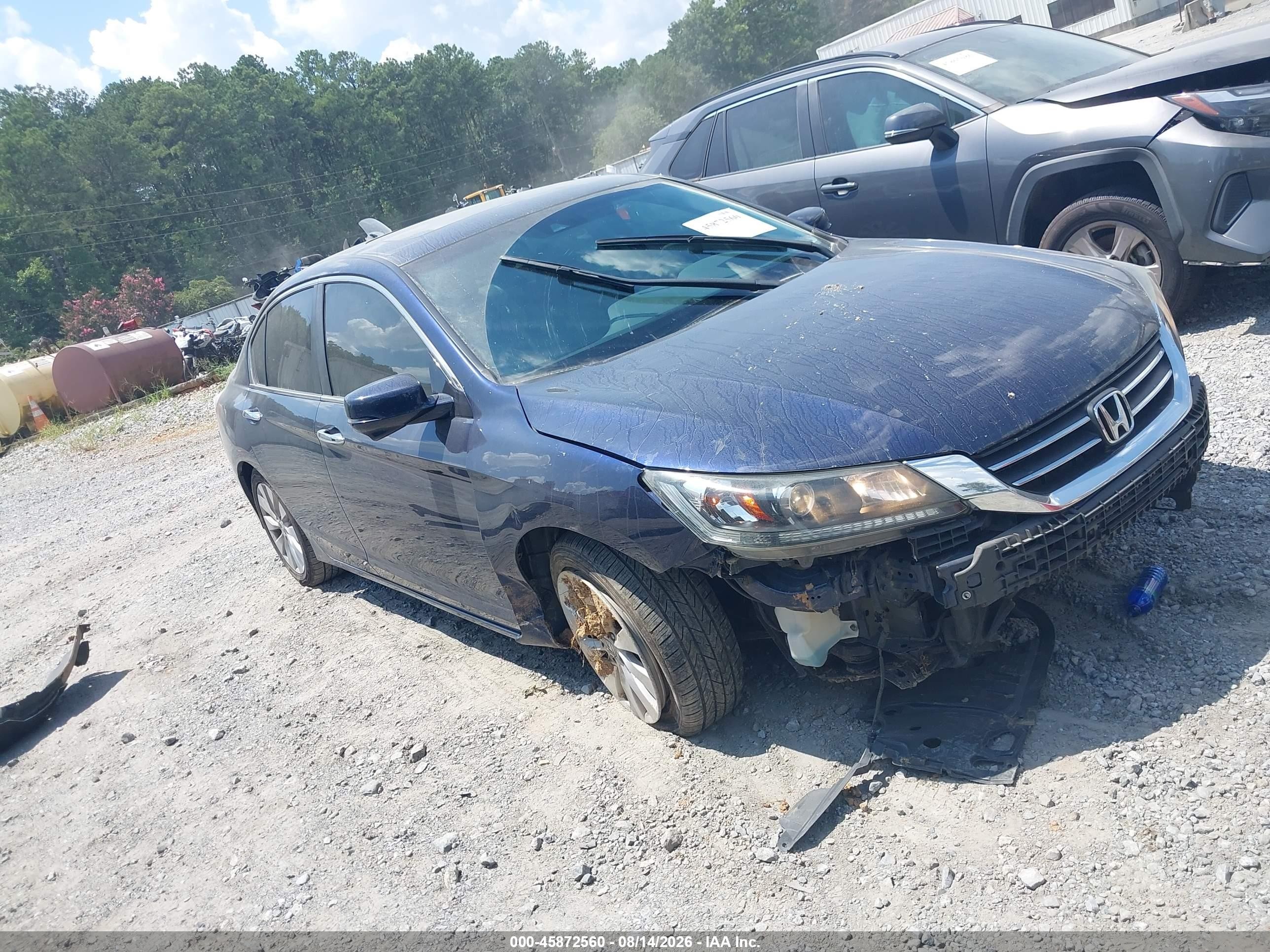 2013 Honda Accord Ex-l Blue vin: 1HGCR2F83DA273849
