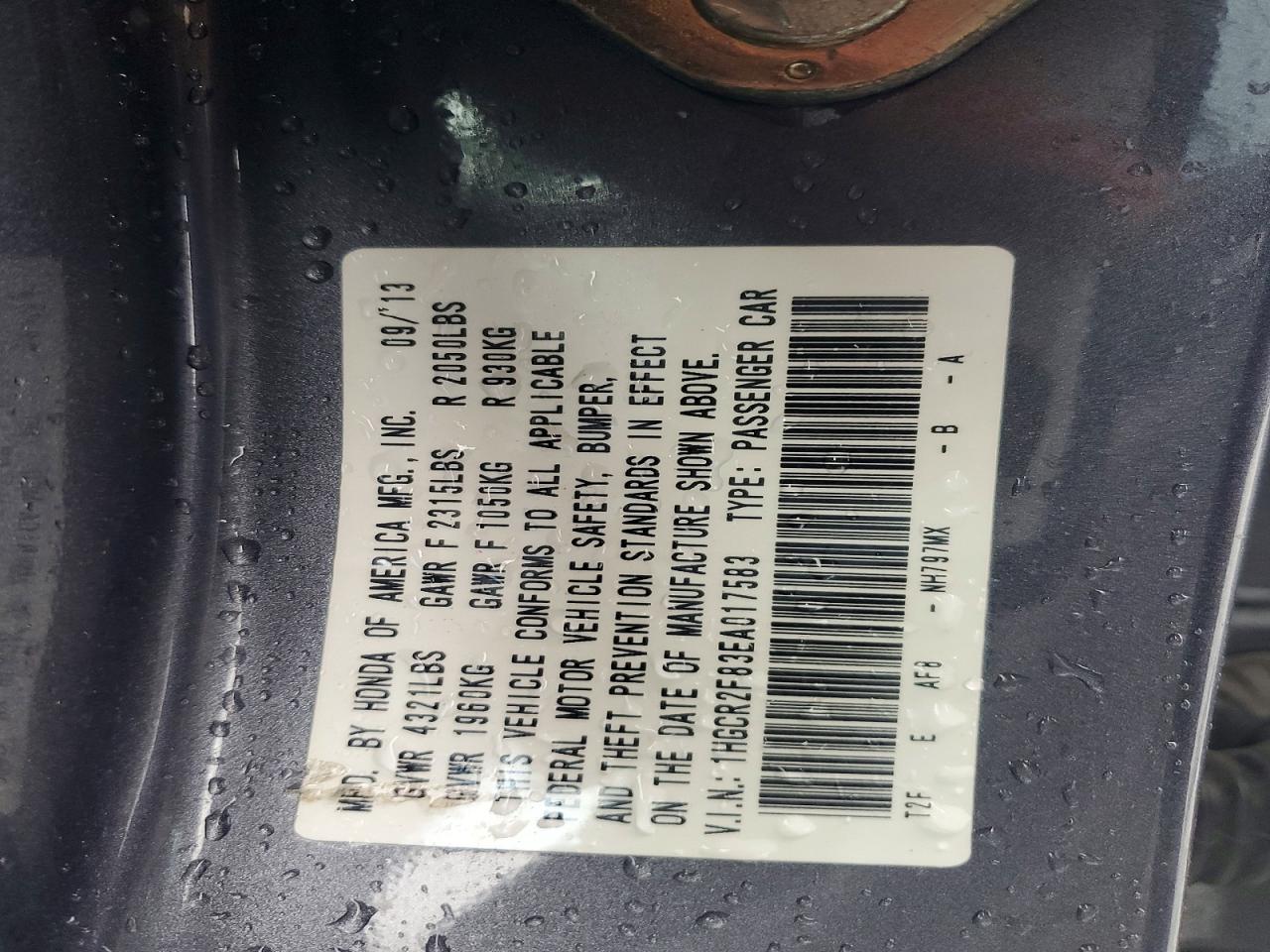 2014 Honda Accord Exl Gray vin: 1HGCR2F83EA017583