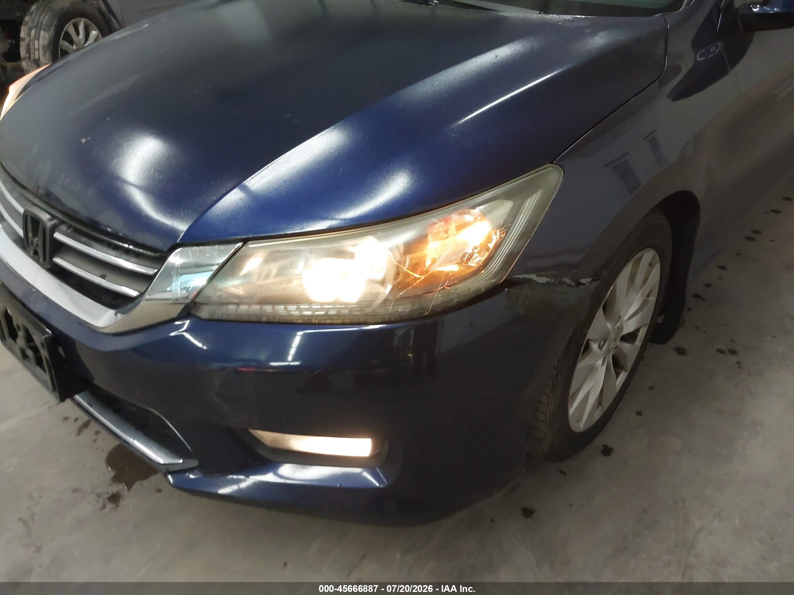 2014 Honda Accord Ex-l Blue vin: 1HGCR2F83EA096401