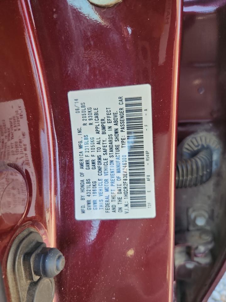 2014 Honda Accord Exl Burgundy vin: 1HGCR2F83EA246300