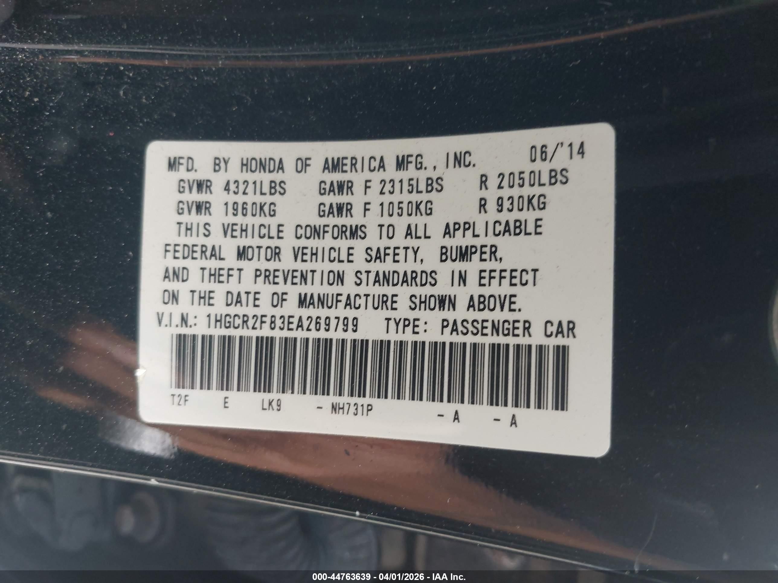 2014 Honda Accord Ex-l Black vin: 1HGCR2F83EA269799