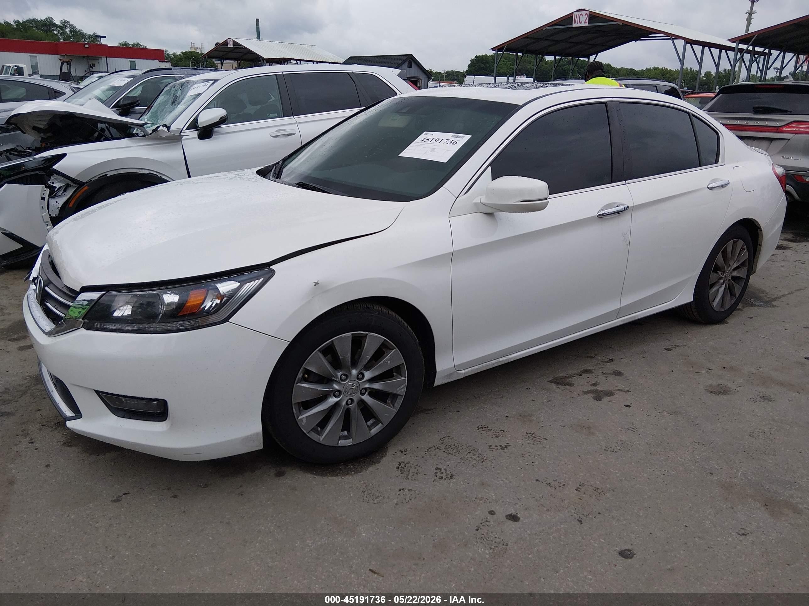 2014 Honda Accord Ex-l White vin: 1HGCR2F83EA308102