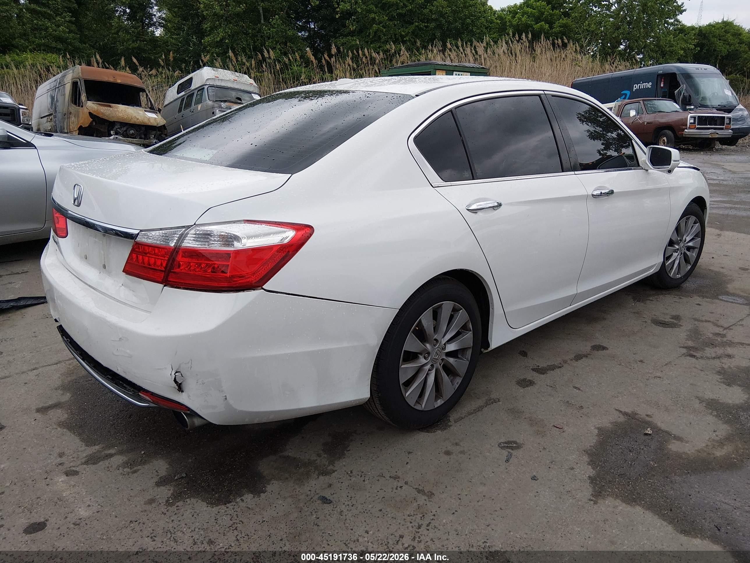 2014 Honda Accord Ex-l White vin: 1HGCR2F83EA308102