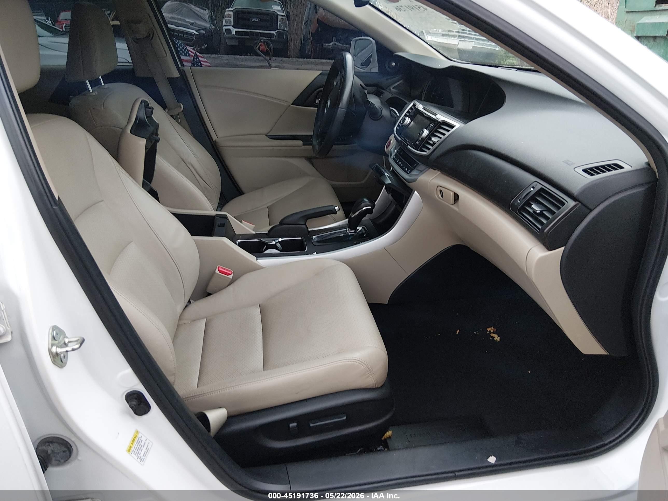 2014 Honda Accord Ex-l White vin: 1HGCR2F83EA308102