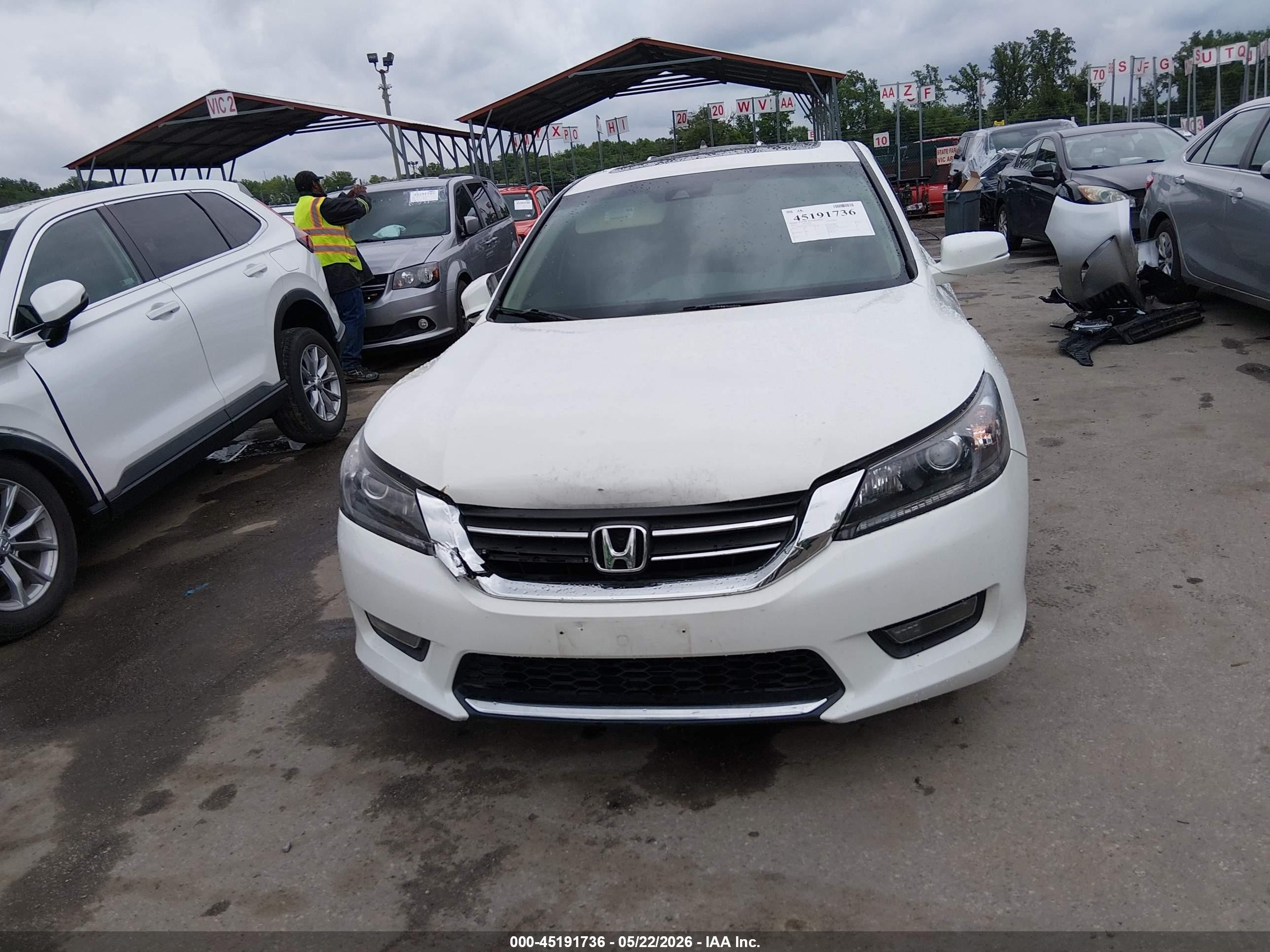 2014 Honda Accord Ex-l White vin: 1HGCR2F83EA308102