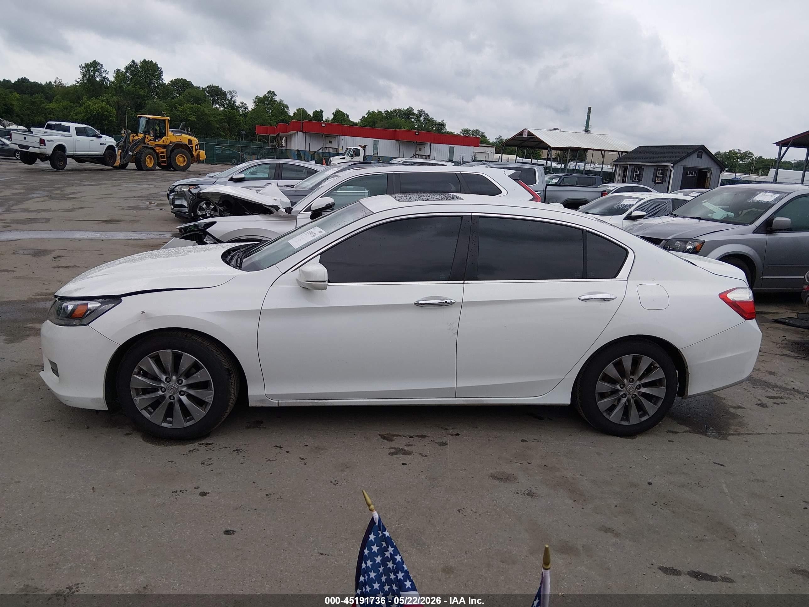 2014 Honda Accord Ex-l White vin: 1HGCR2F83EA308102