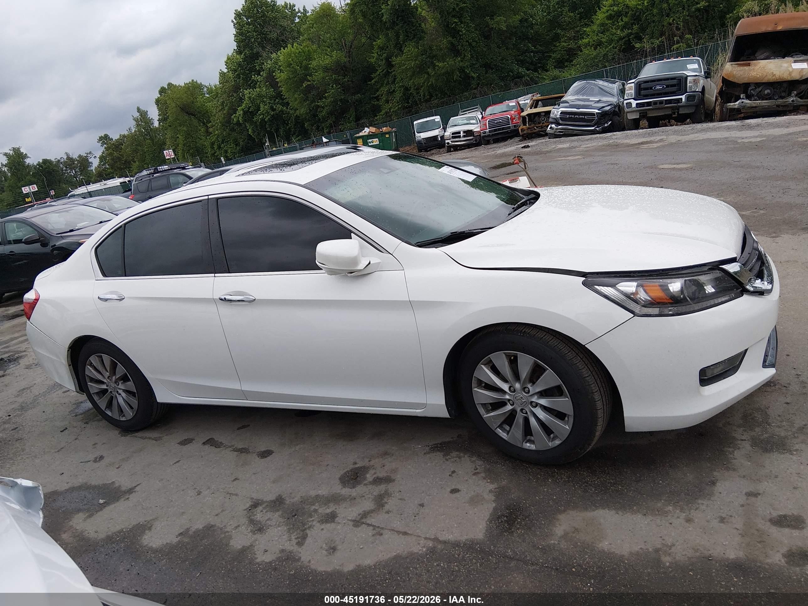 2014 Honda Accord Ex-l White vin: 1HGCR2F83EA308102
