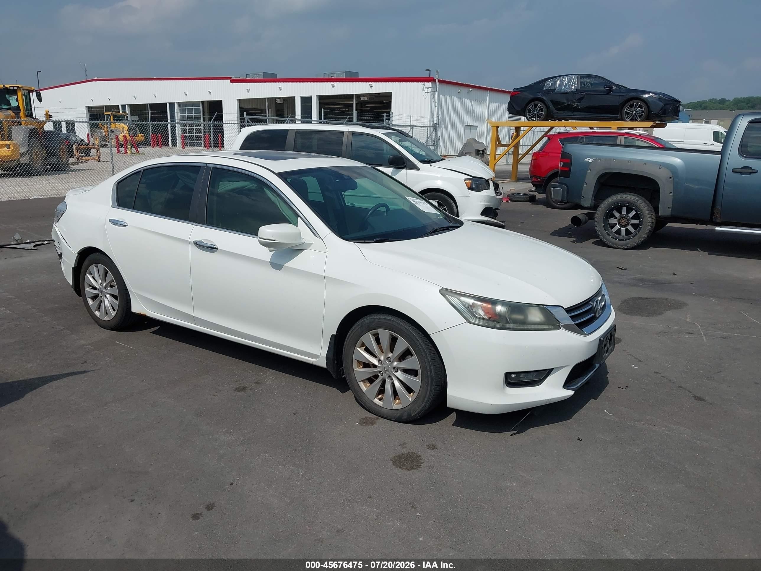 2015 Honda Accord Ex-l White vin: 1HGCR2F83FA004835