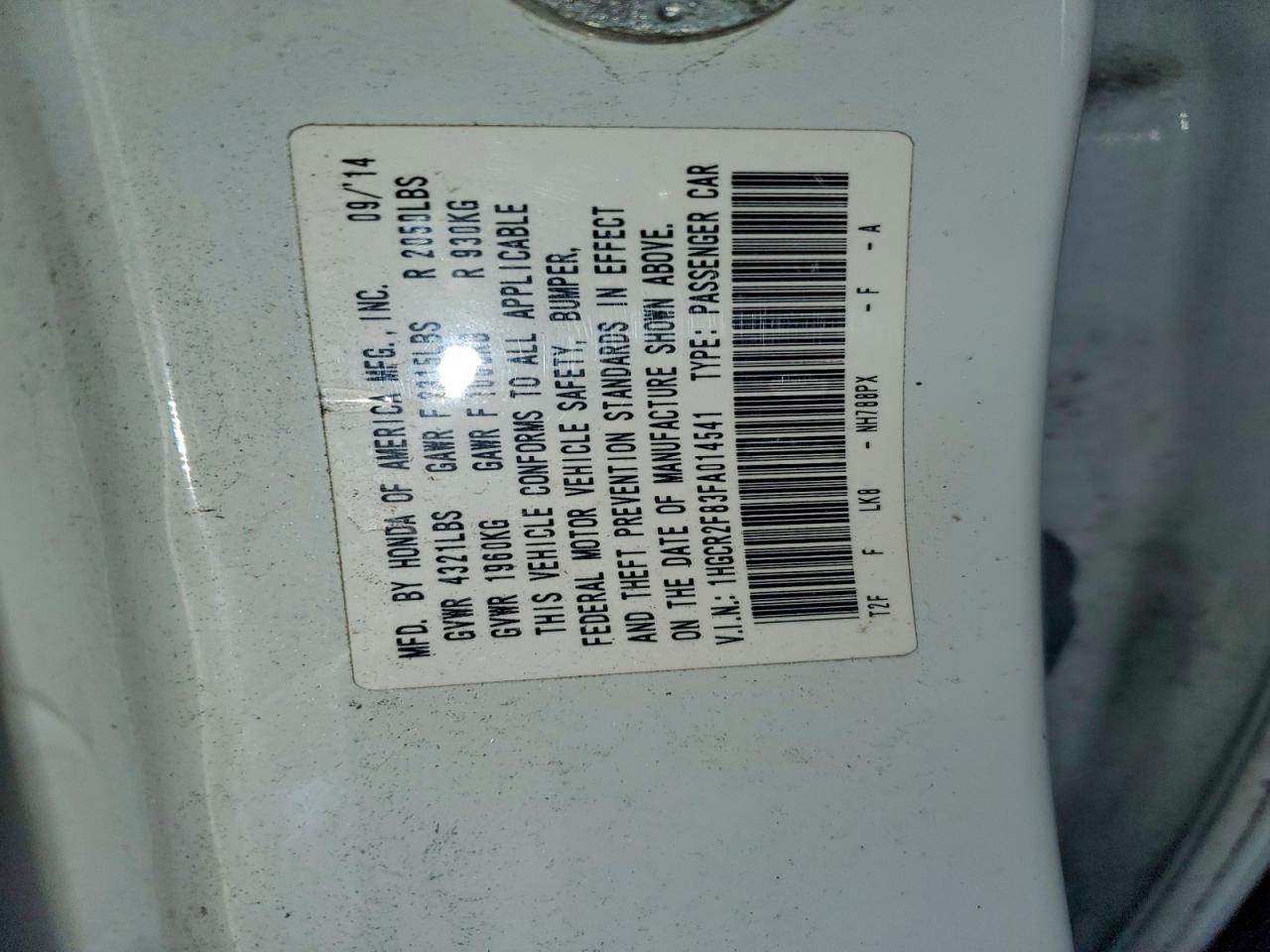 2015 Honda Accord Exl White vin: 1HGCR2F83FA014541