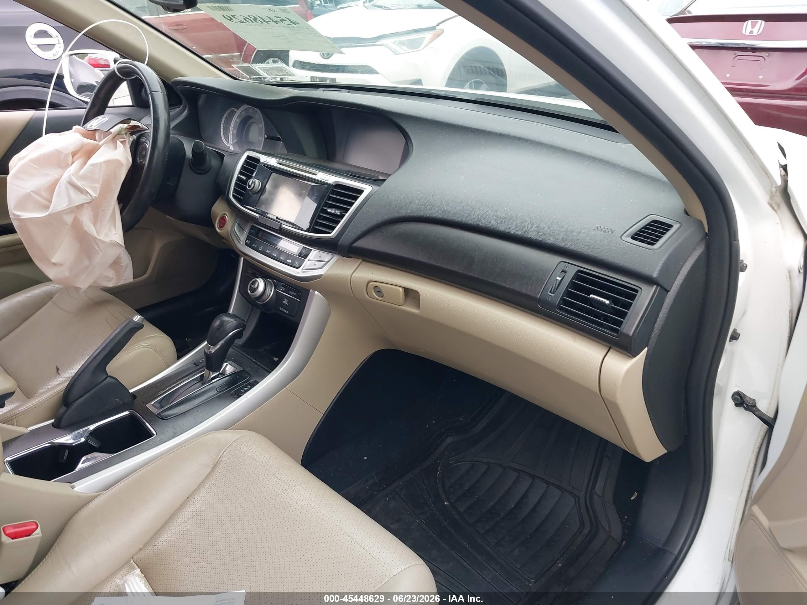 2015 Honda Accord Ex-l White vin: 1HGCR2F83FA106135